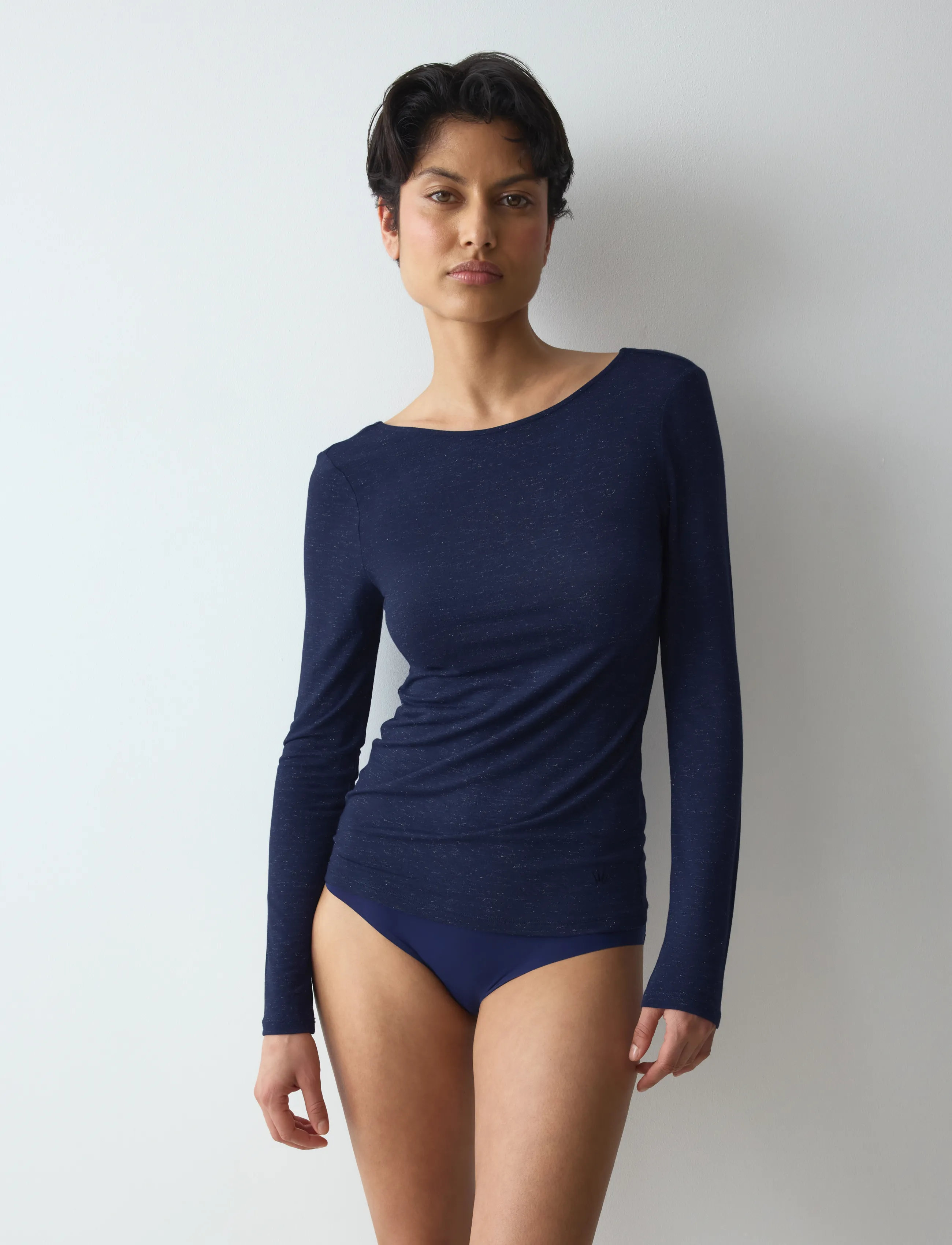Triumph Beauty Layers Top LSL Lurex - Long-sleeved tops - ADMIRAL / navy