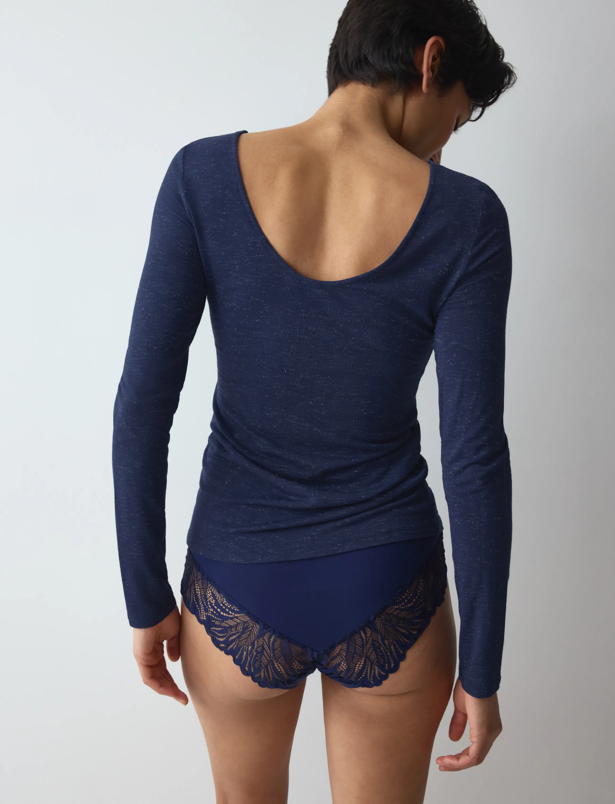 Triumph - Beauty Layers Top LSL Lurex - jumpers - admiral - 3