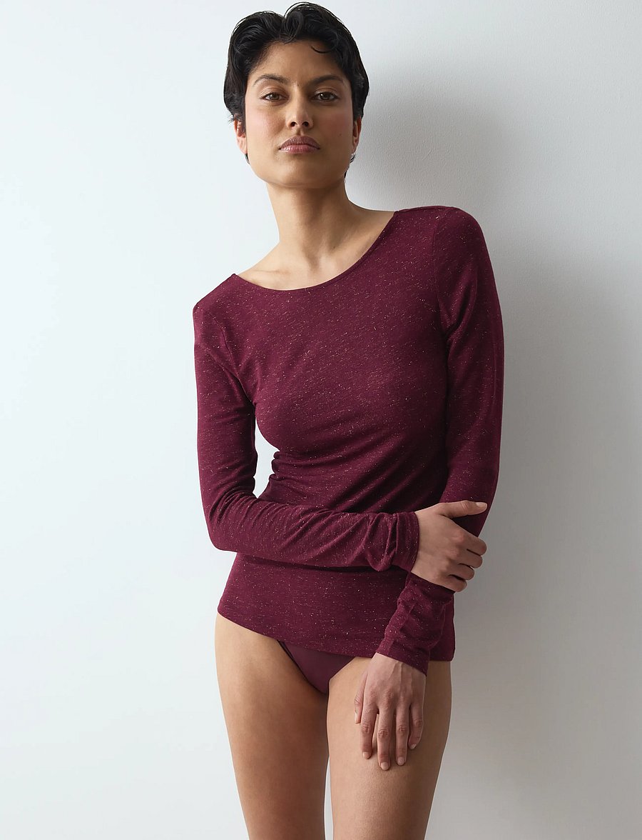Triumph - Beauty Layers Top LSL Lurex - kampsunid - claret - 0