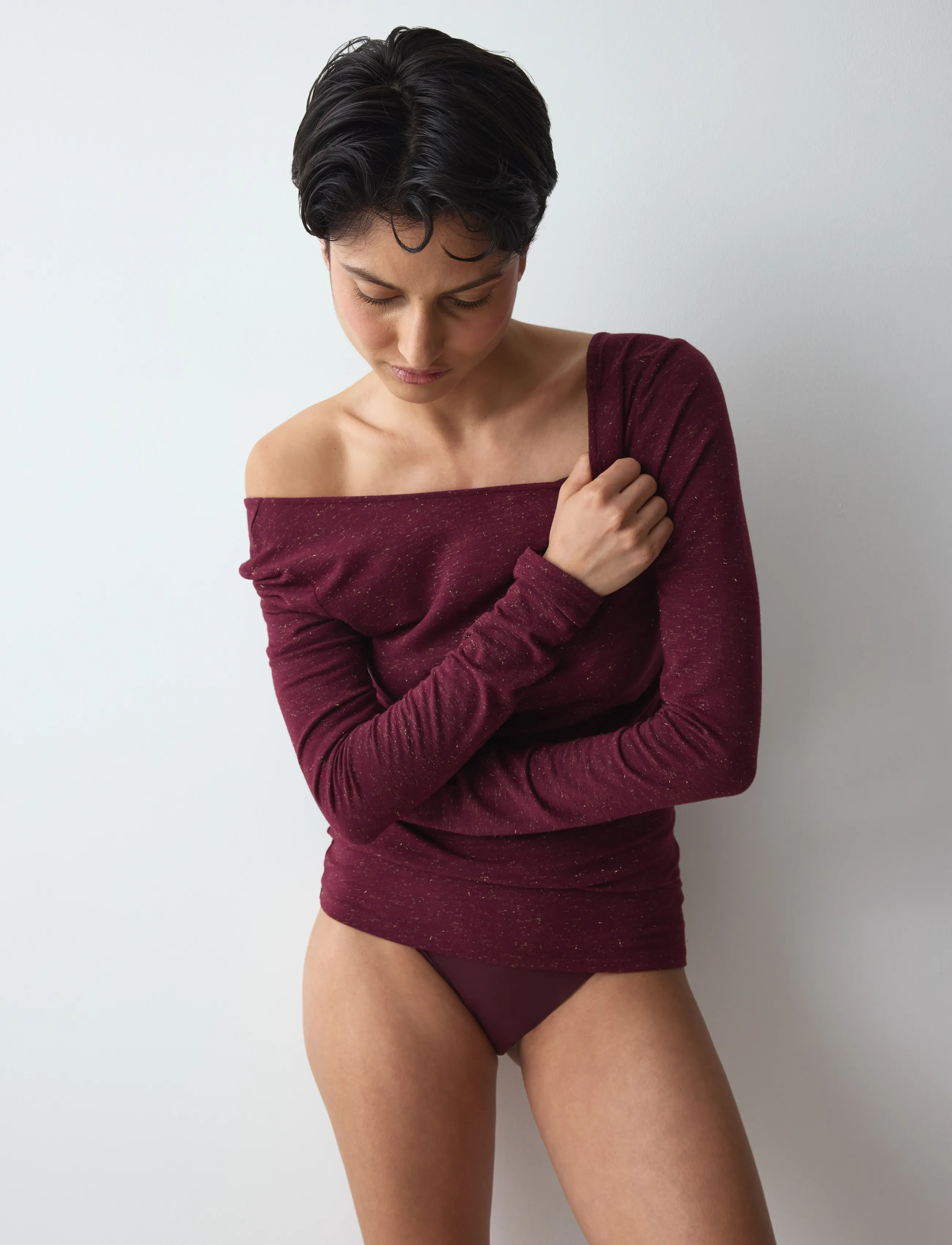 Triumph - Beauty Layers Top LSL Lurex - kampsunid - claret - 5