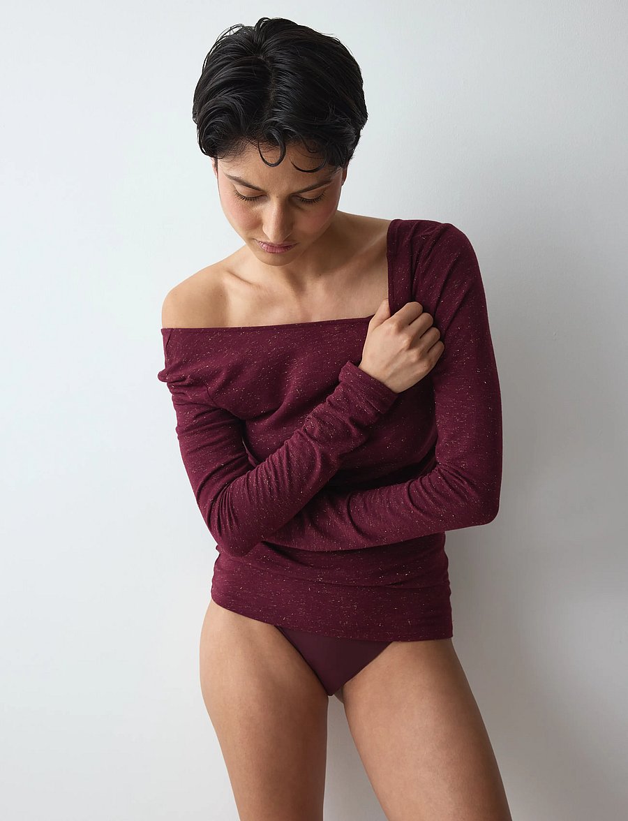 Triumph - Beauty Layers Top LSL Lurex - kampsunid - claret - 5