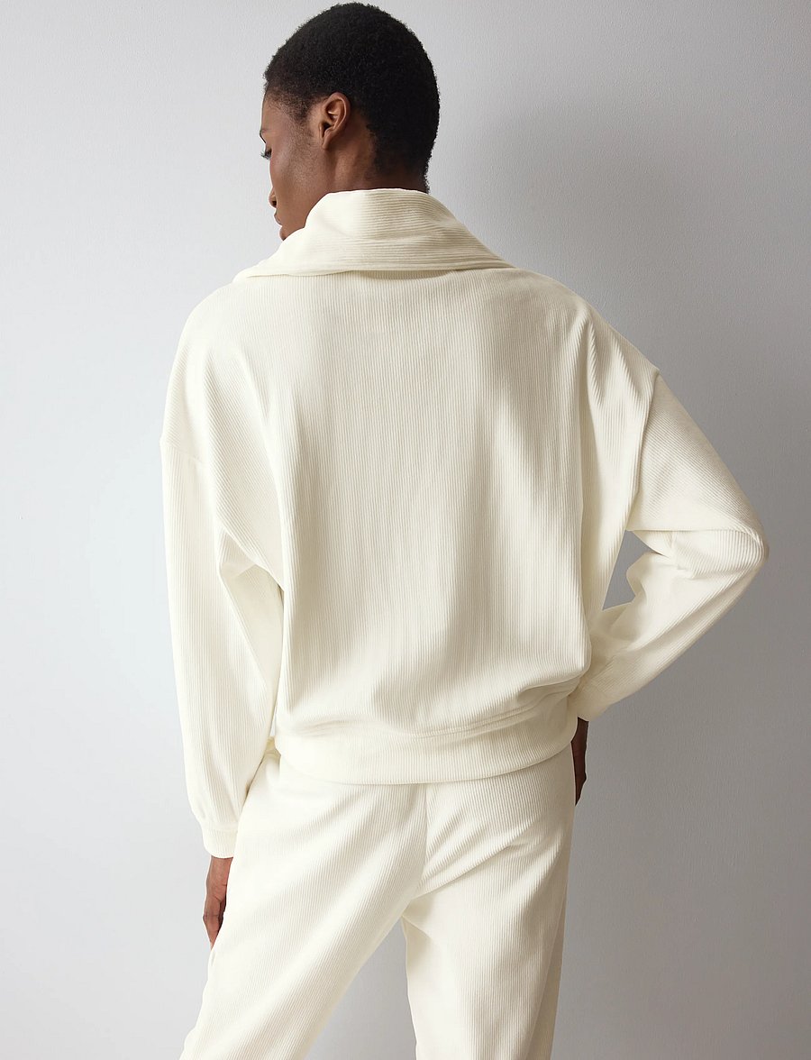 Triumph - Velour Rib Sweater - sweatshirts - silk white - 3