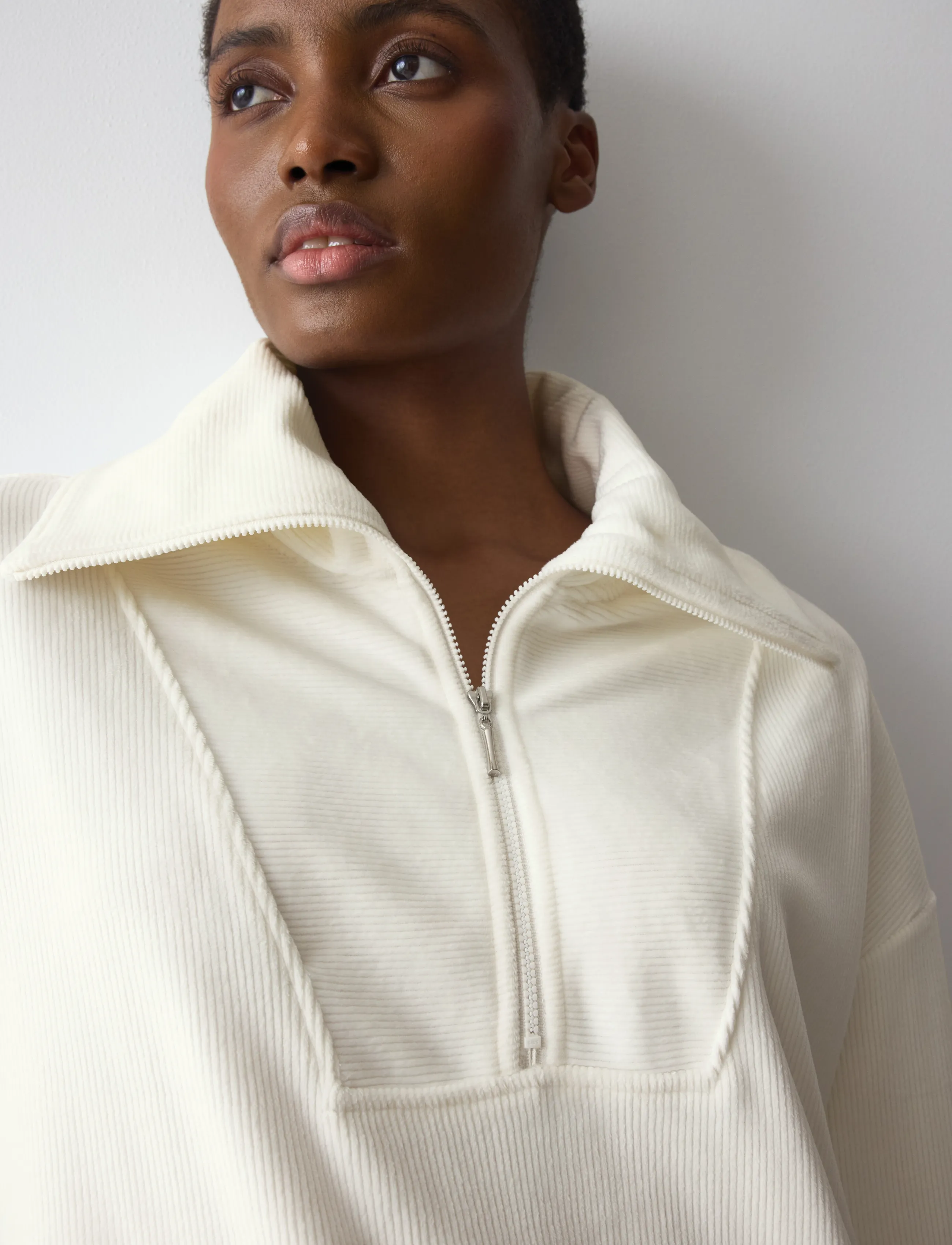 Triumph - Velour Rib Sweater - sweatshirts - silk white - 4