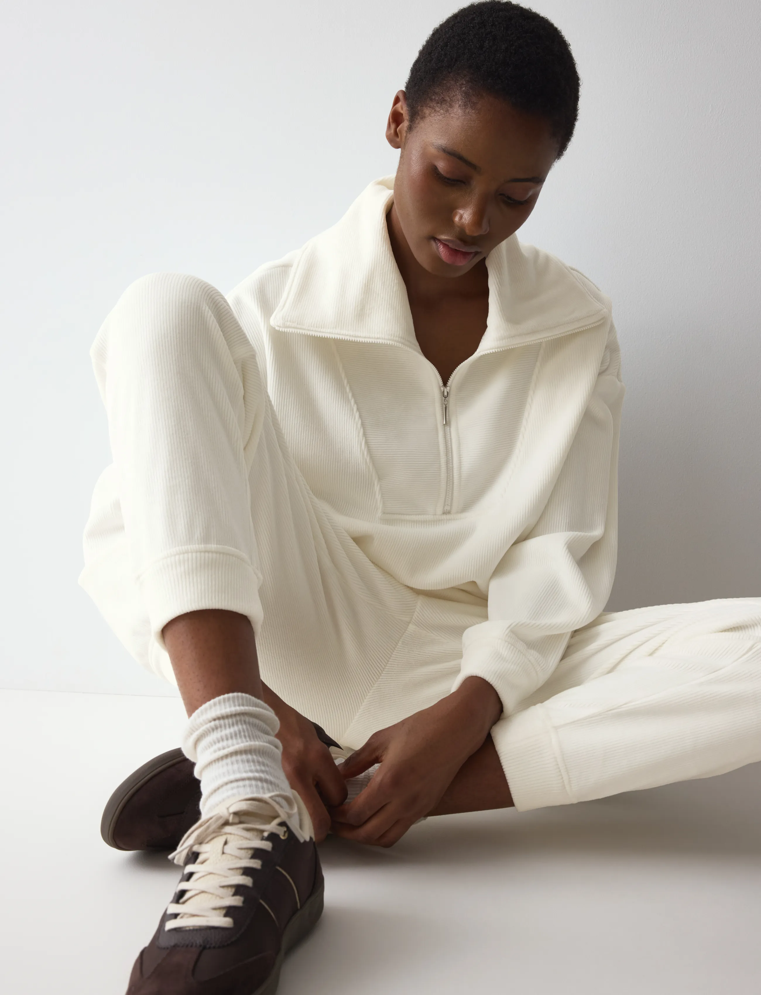 Triumph - Velour Rib Sweater - sweatshirts - silk white - 5