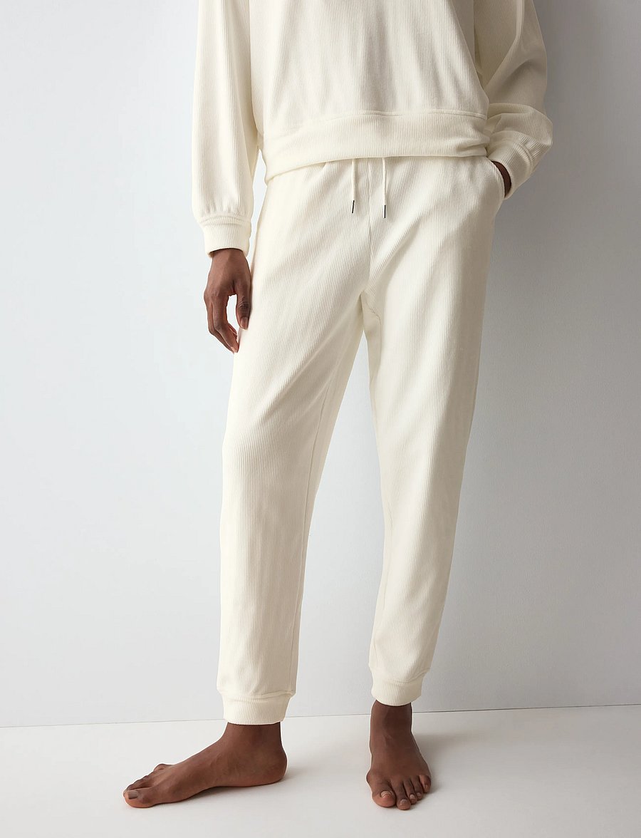 Triumph - Velour Rib Trousers - igapäevane stiil - silk white - 0