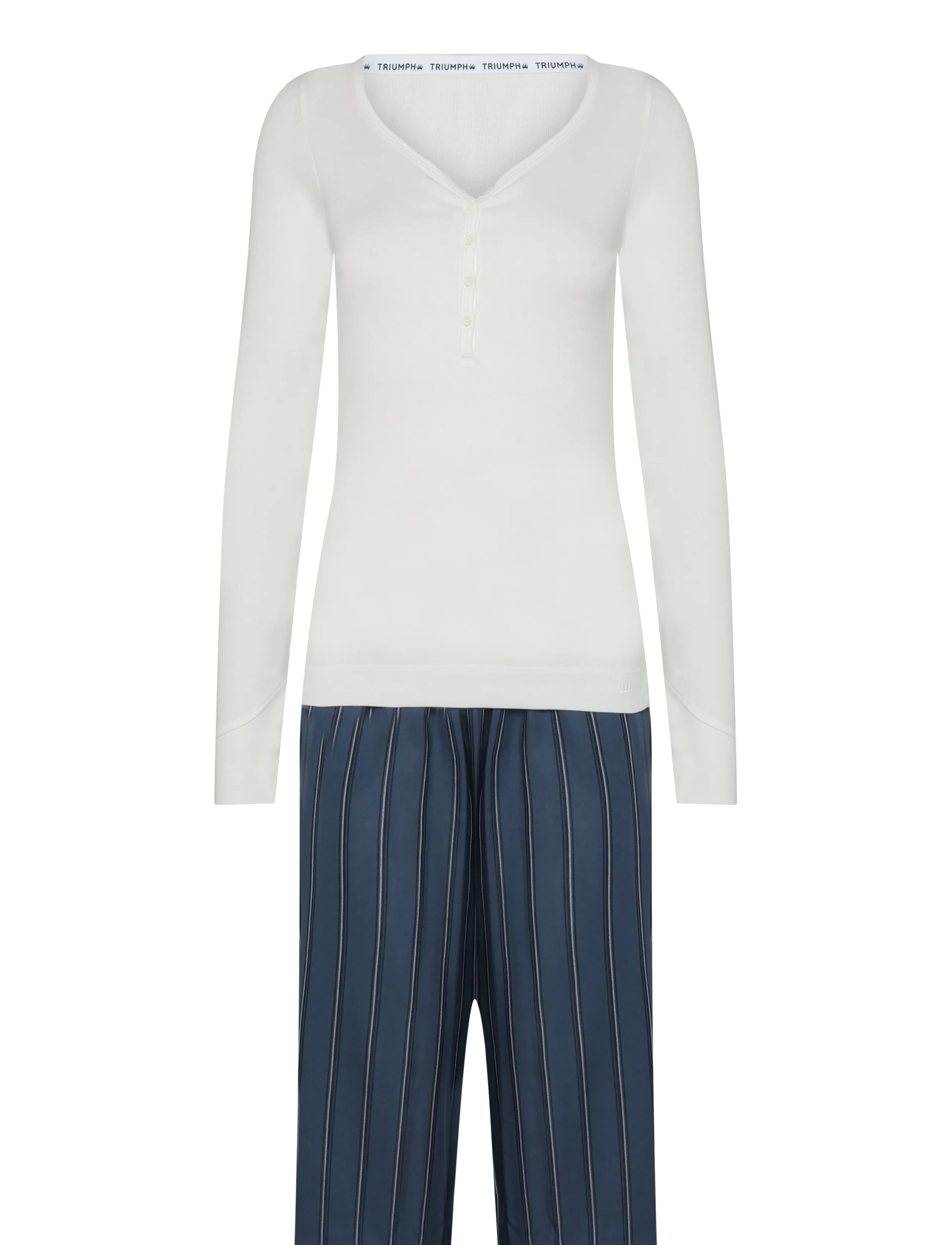 Triumph Elevated Sets PK LSL 01 - Pyjamas & loungewear - WHITE/BLUE / white