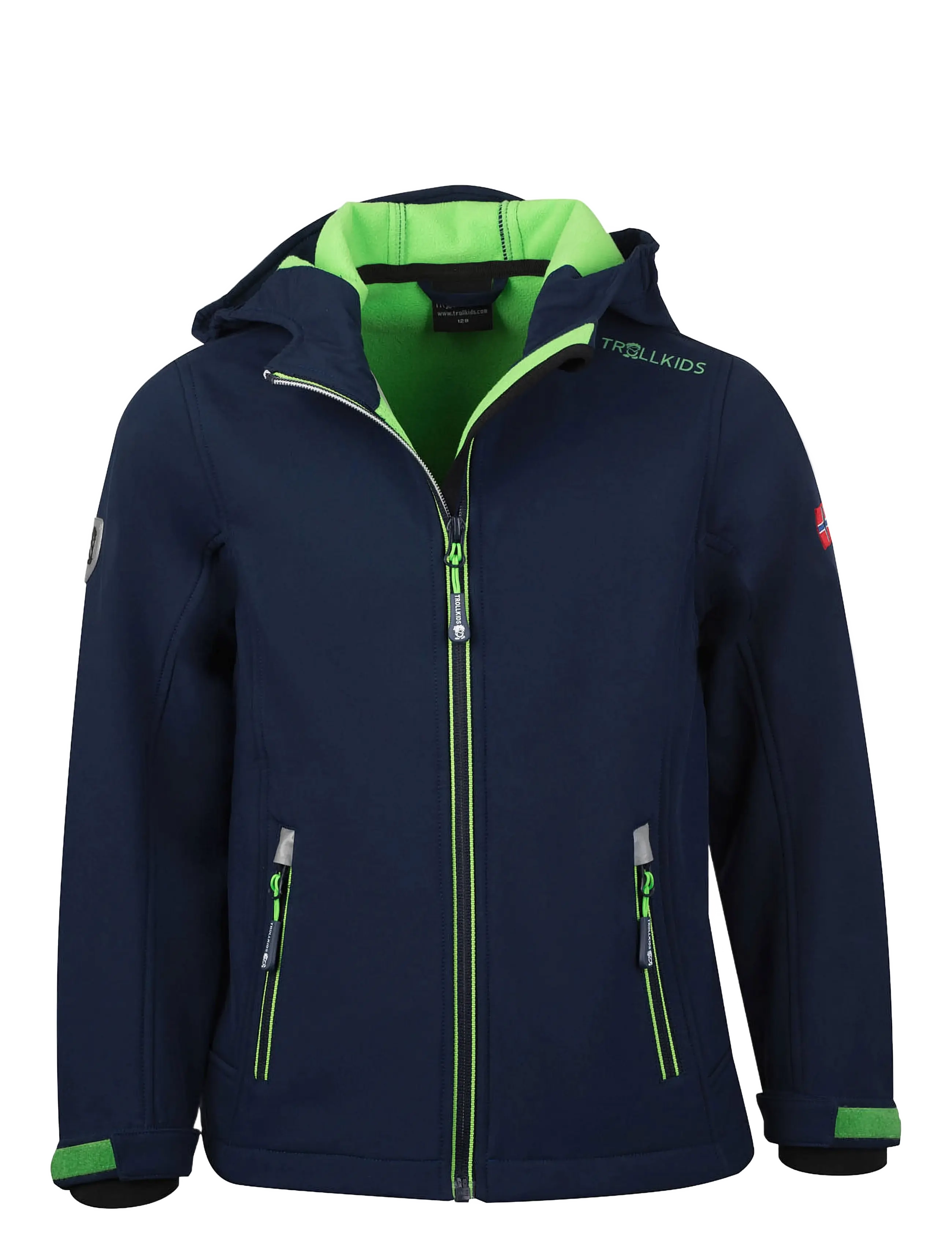 Troll Kids Kids Trollfjord Jacket - Jackets - NAVY/LIGHT GREEN / navy