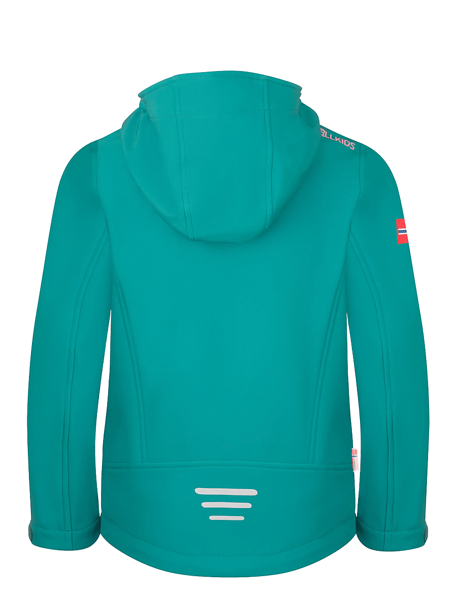 TrollKids - Girls Trollfjord Jacket - ocean green/coral pink/midnight petrol - 1