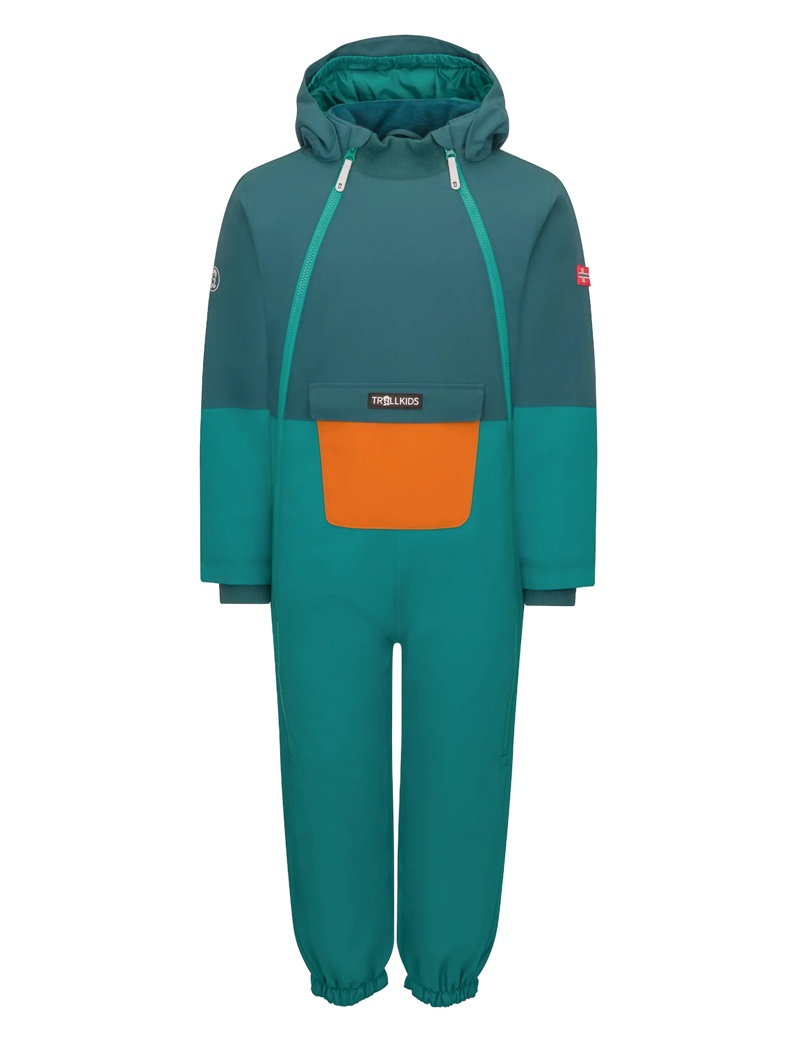 Troll Kids Kids Narvik Snowsuit - Winter clothing - DARK CYAN/MIDNIGHT PETROL / green