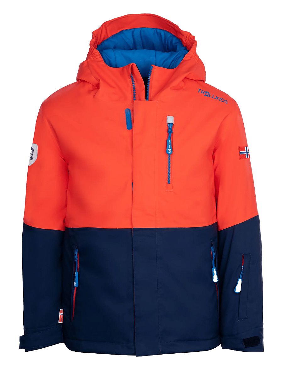 TrollKids - Kids Hallingdal Jacket - flame orange/navy - 0