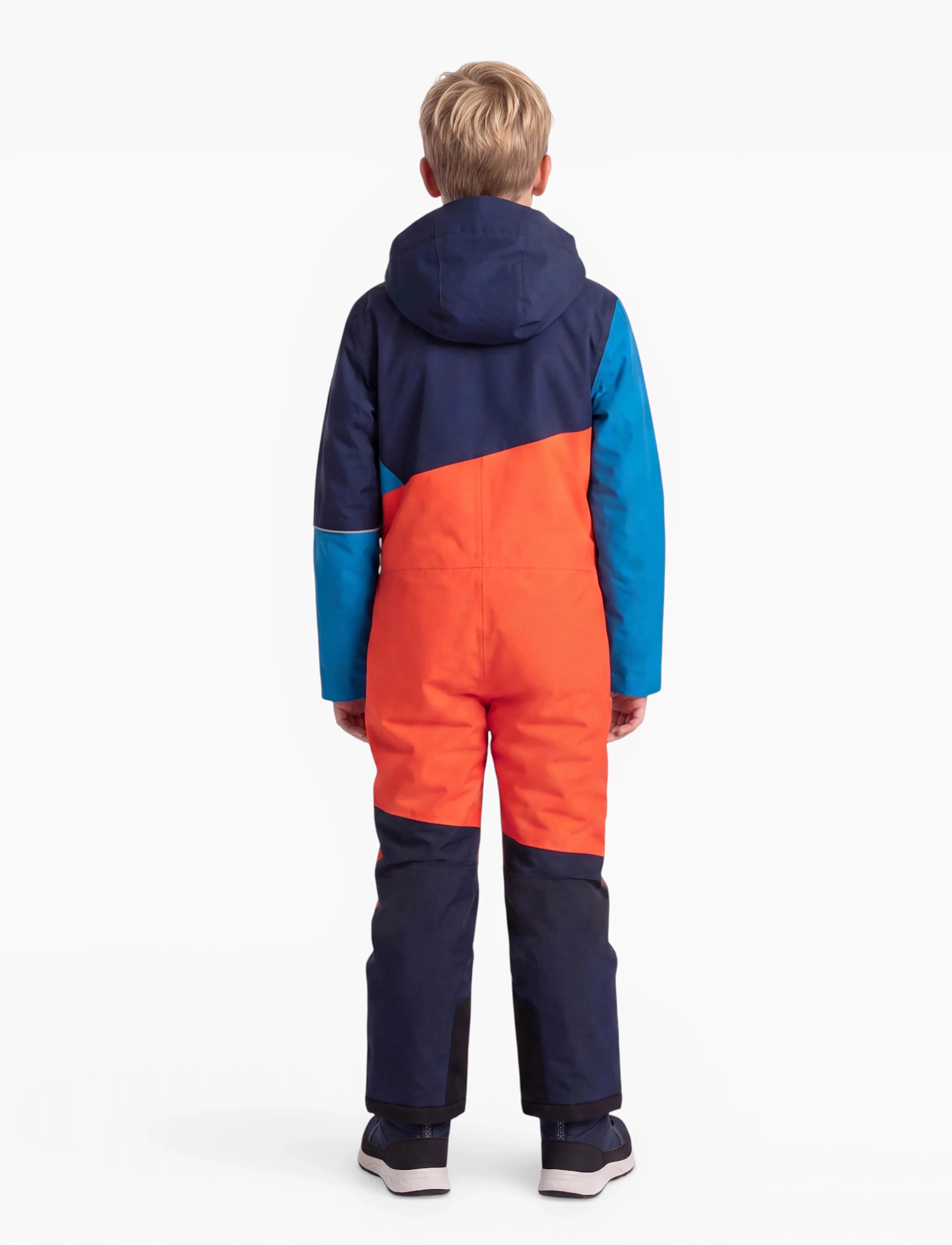 Troll Kids - Kids Hallingdal Snowsuit - flame orange/medium blue/navy - 3