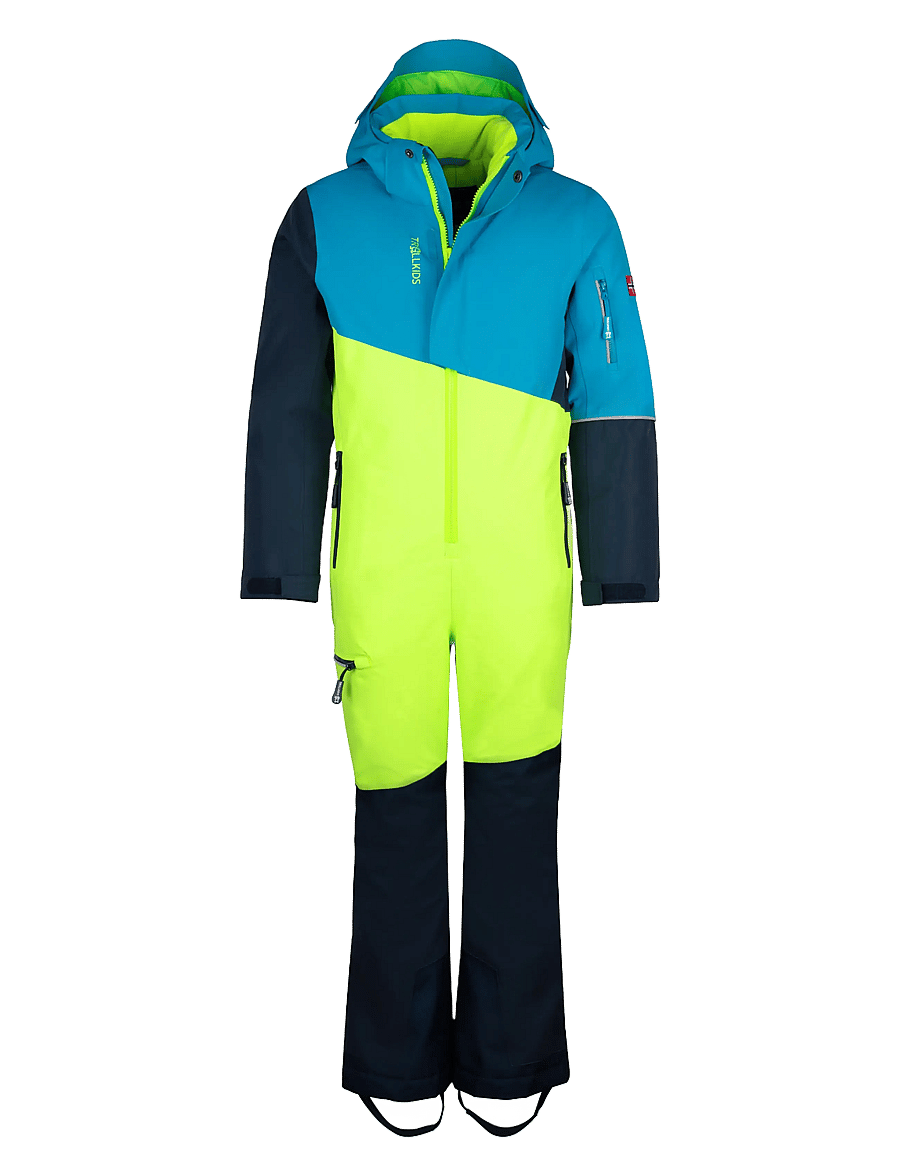 TrollKids - Kids Hallingdal Snowsuit - cool lime/vivid blue/night sky - 0