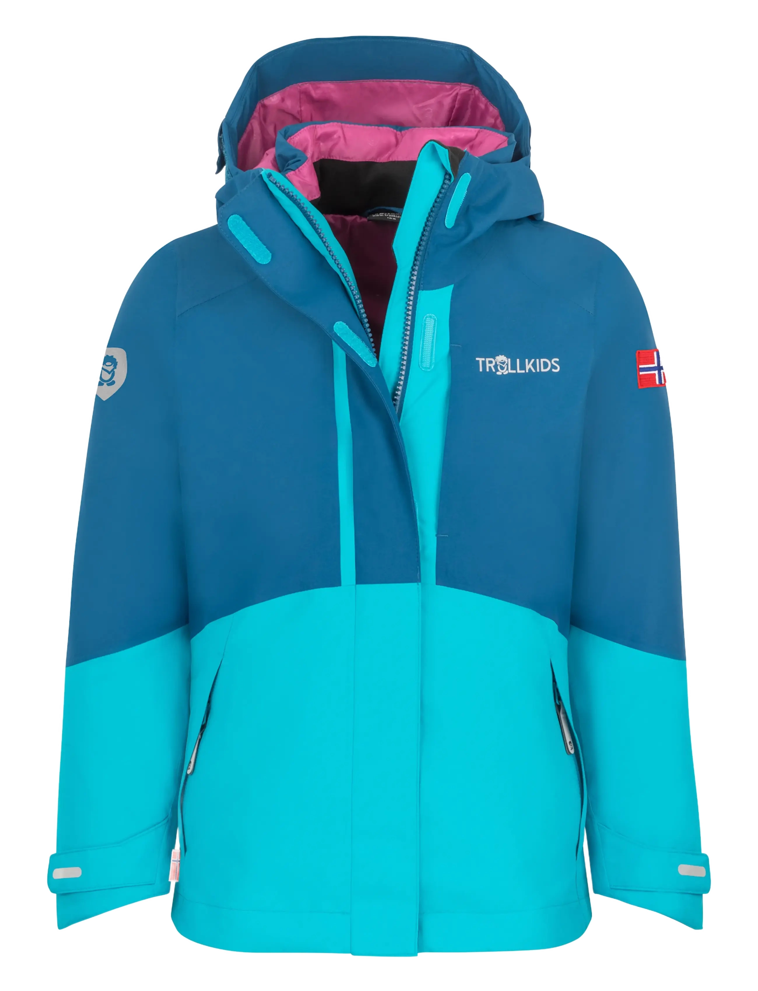 Troll Kids Girls Skanden 3in1 Jacket - Jackets - DARK TURQUOISE/MADEIRA BLUE/BRIGHT BERRY / blue