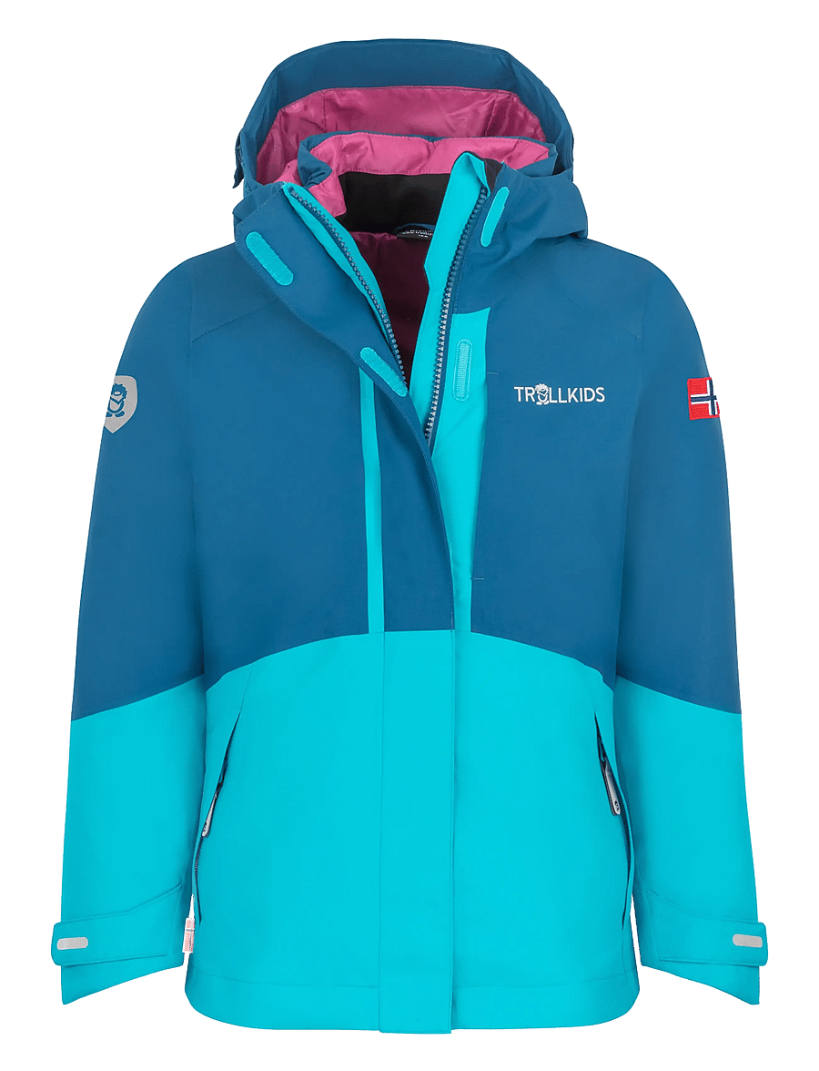TrollKids - Girls Skanden 3in1 Jacket - dark turquoise/madeira blue/bright berry - 0