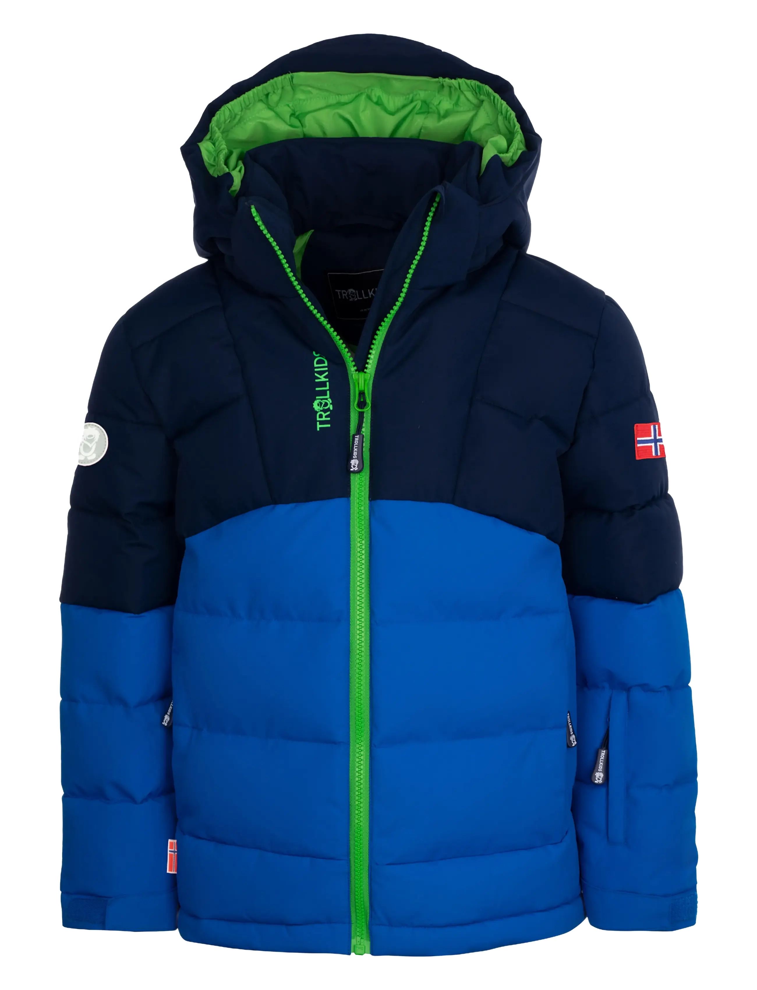 Troll Kids Kids Gryllefjord Jacket - Jackets - NAVY/MEDIUM BLUE/BRIGHT GREEN / navy
