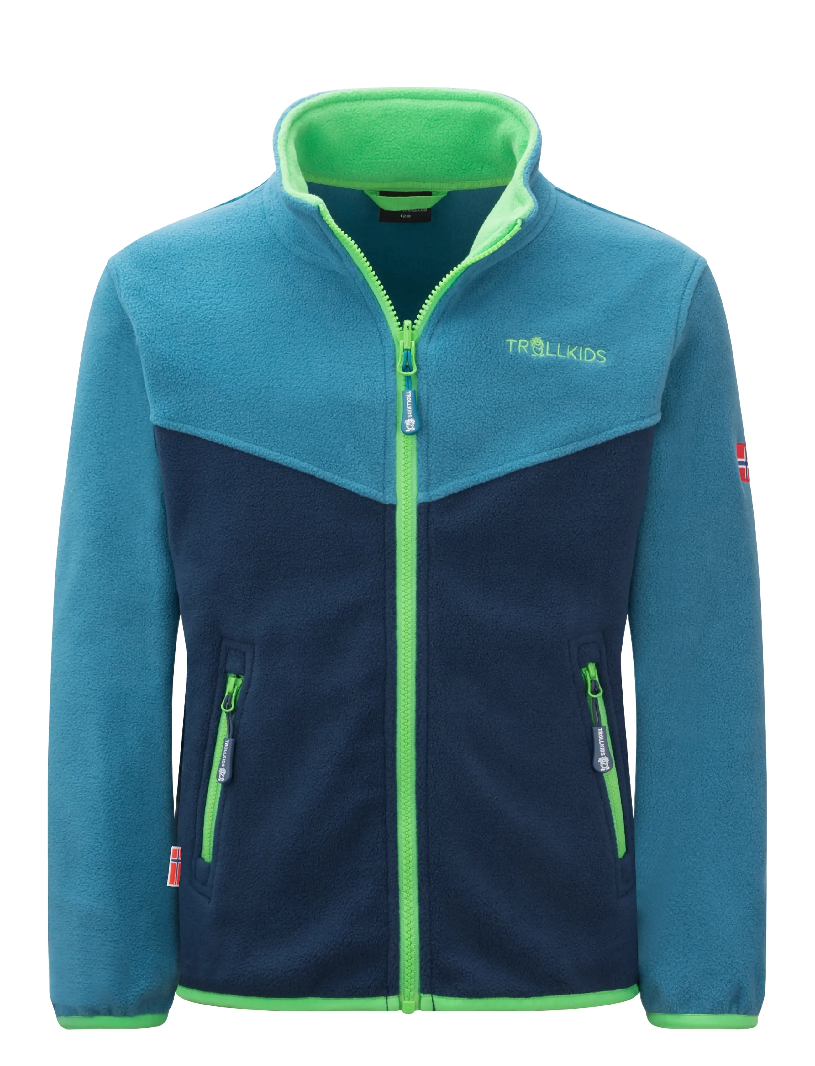 Troll Kids - Kids Bryggen 3in1 Jacket - fresh green/mystic blue/dark marine - 2