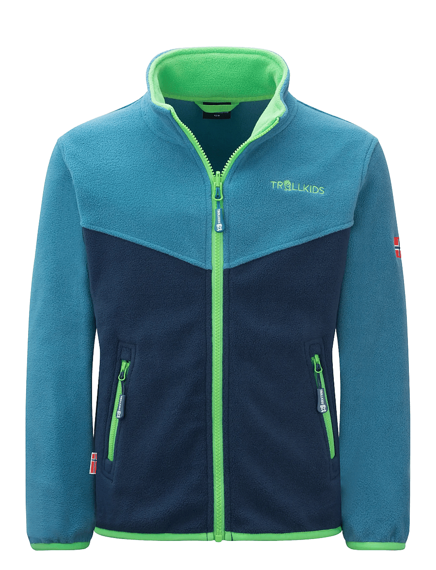 TrollKids - Kids Bryggen 3in1 Jacket - fresh green/mystic blue/dark marine - 2