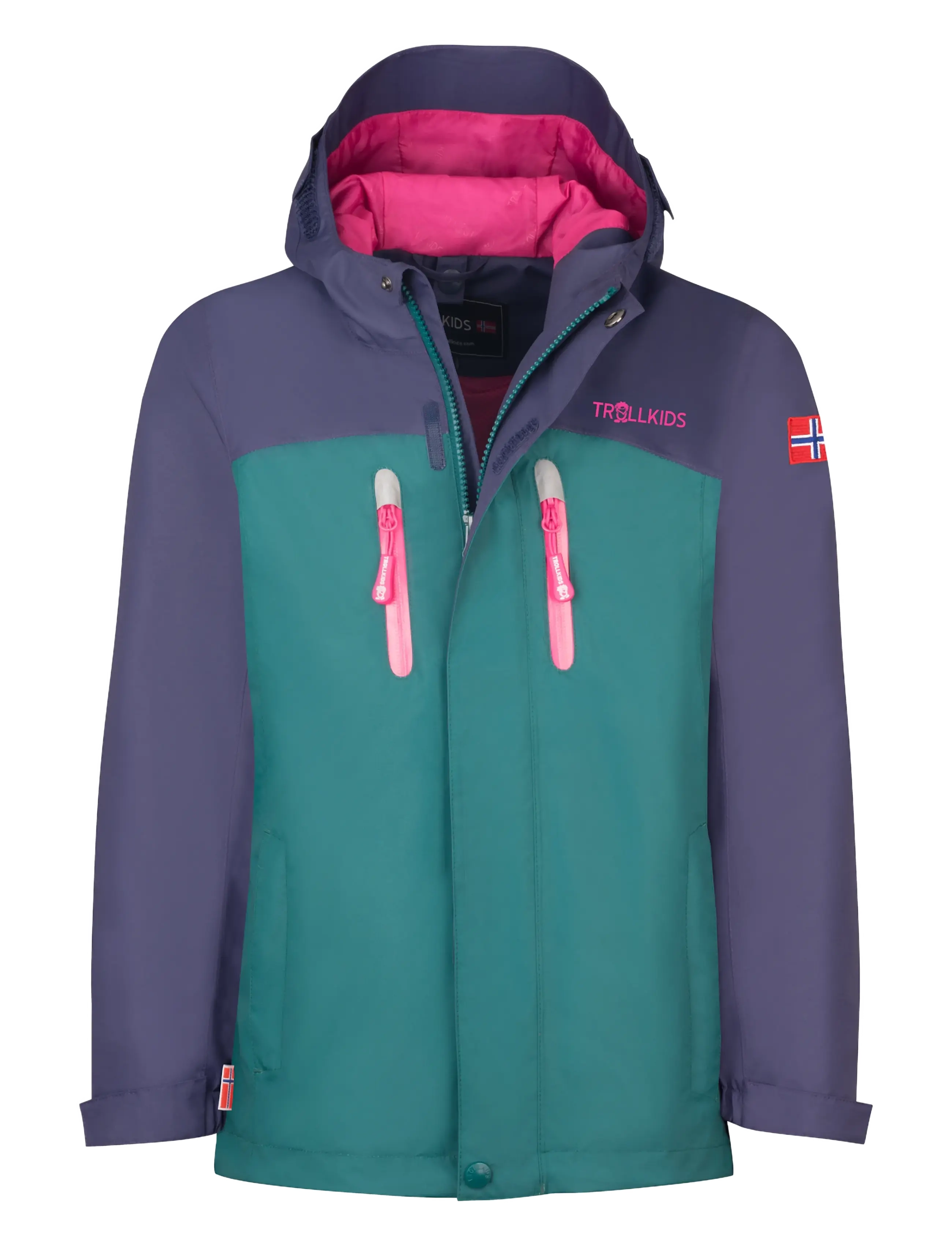 Troll Kids Girls Bryggen 3in1 Jacket - Jackets - DEEP VIOLET/MIDNIGHT PETROL/DARK PINK / purple