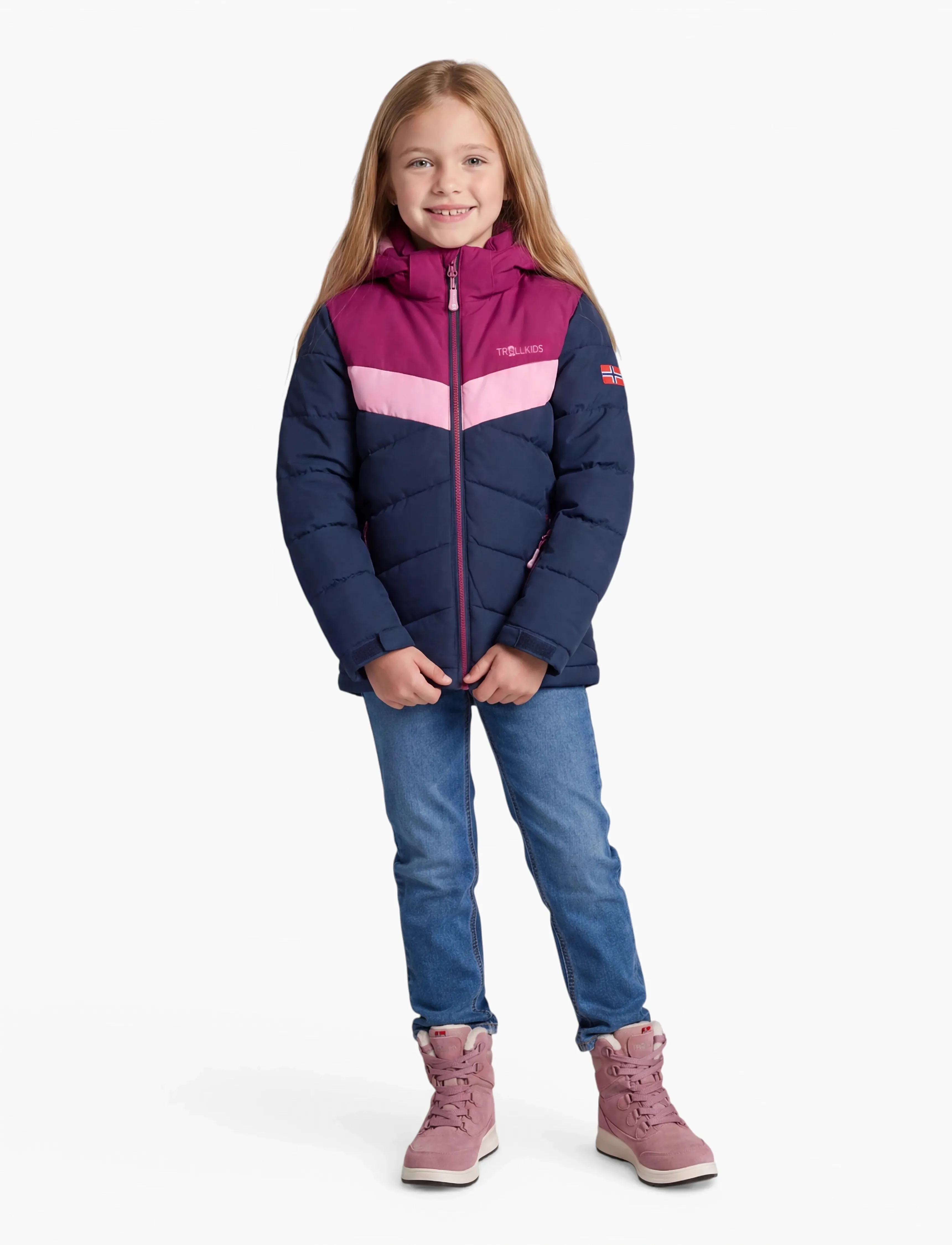 Troll Kids - Girls Gryllefjord Jacket - navy/plum/mauve - 0