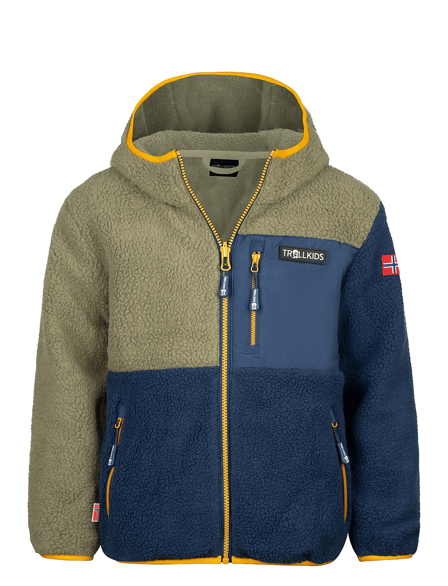 TrollKids - Kids Aurlandsfjord Jacket - moss/mystic blue/golden yellow - 1