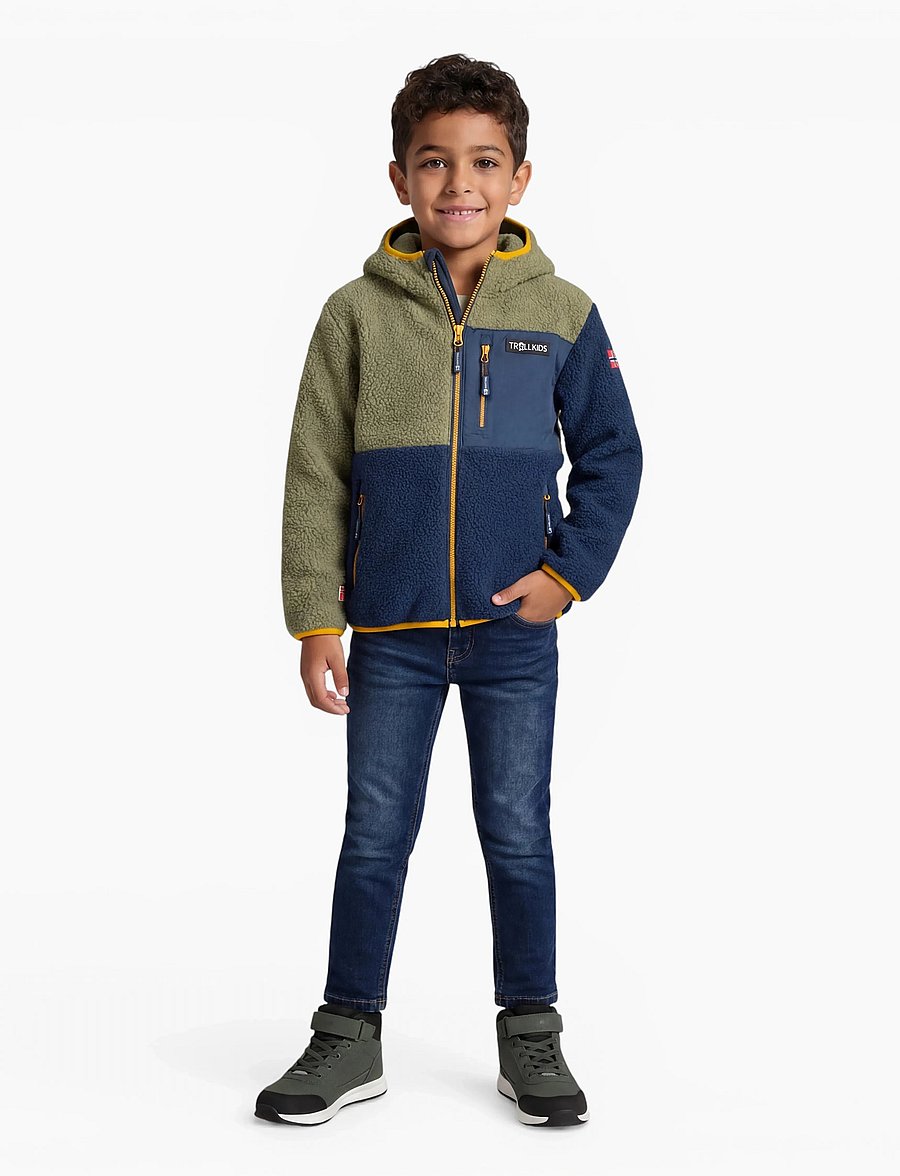 TrollKids - Kids Aurlandsfjord Jacket - moss/mystic blue/golden yellow - 0