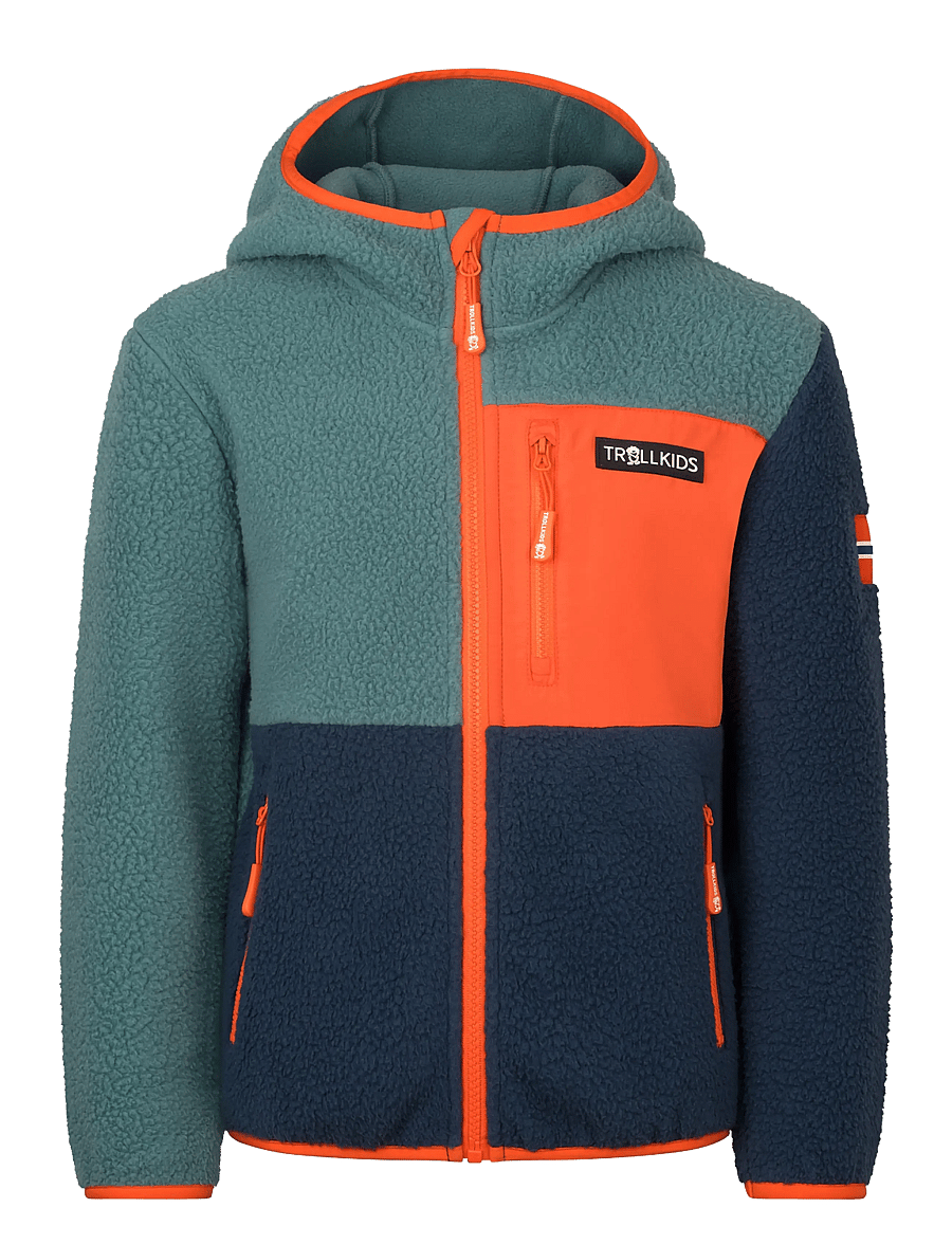 TrollKids - Kids Aurlandsfjord Jacket - stormy blue/mystic blue/flame orange - 0