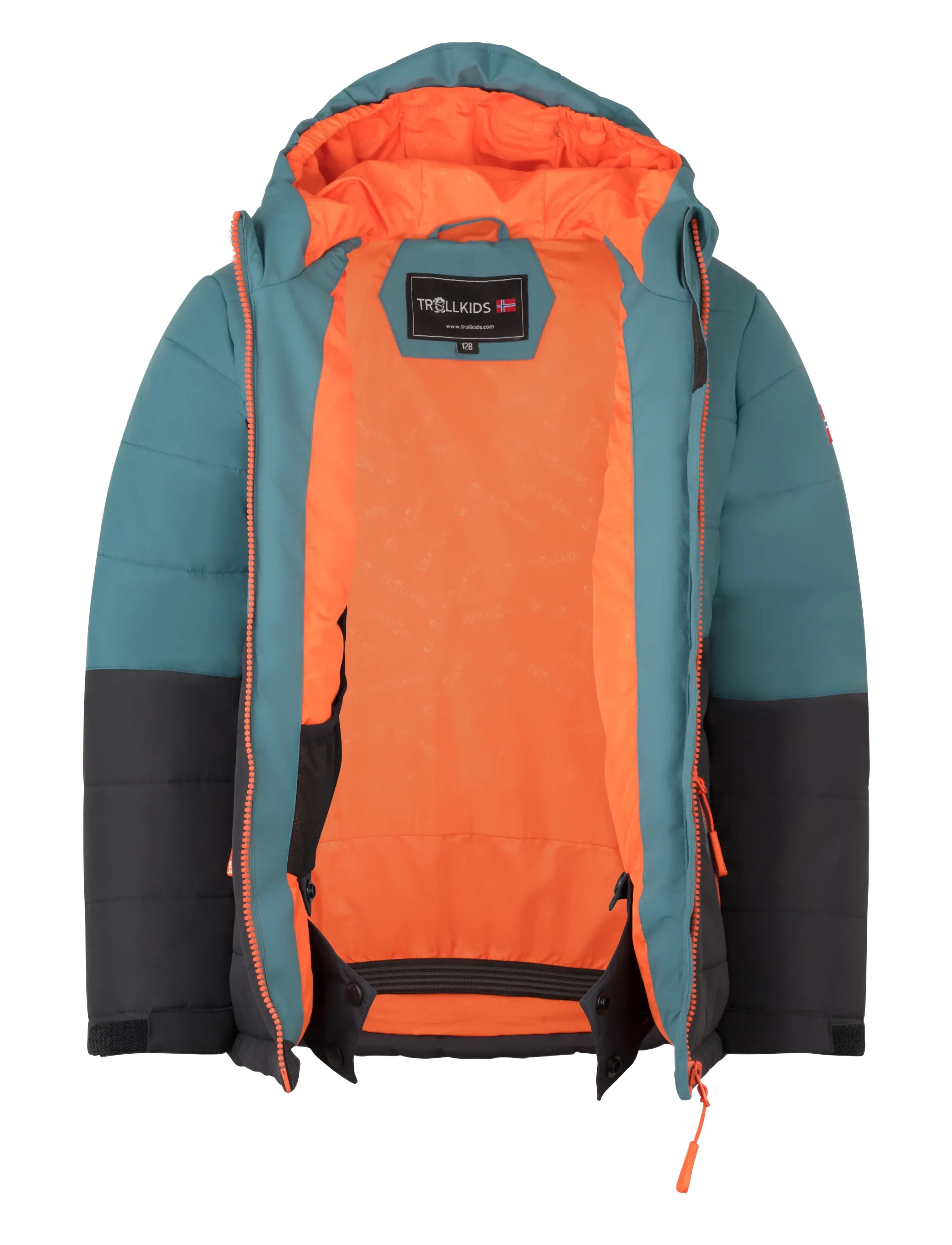 Troll Kids - Kids Hemsedal Snow Jacket XT - stormy blue/black/flame orange - 2