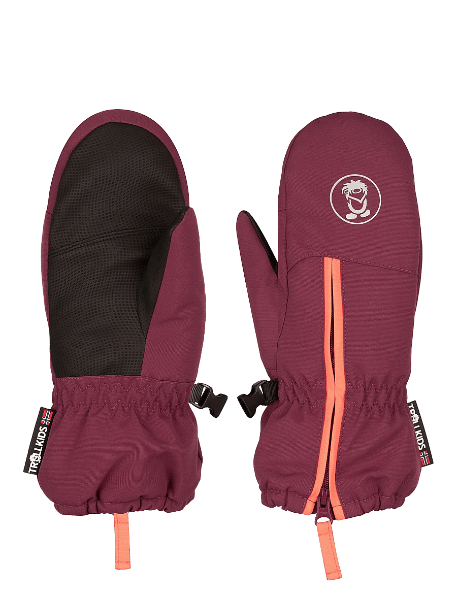 TrollKids - Kids Troll Mitten - deep ruby/pink salmon - 0