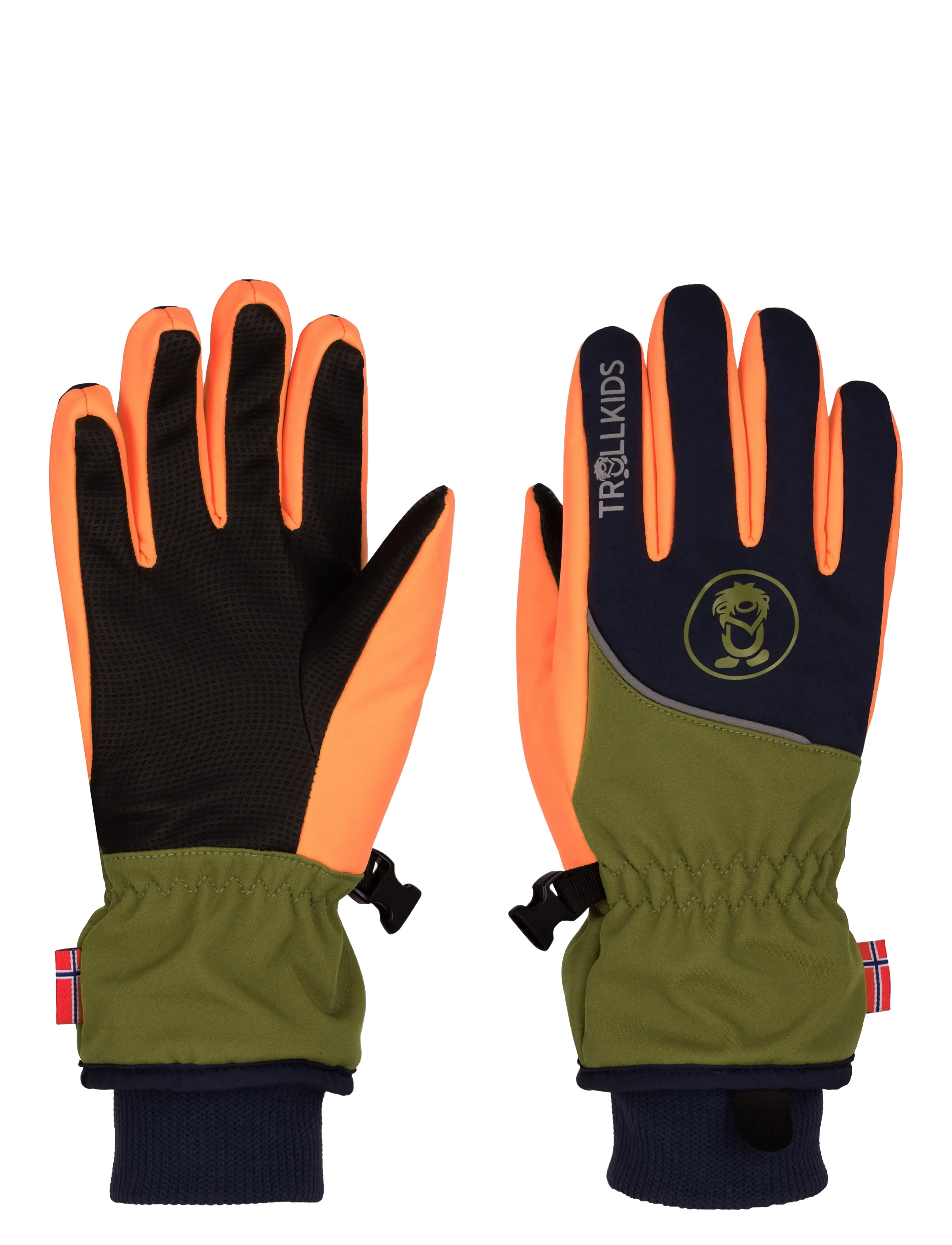 TrollKids Kids Trolltunga Glove - Troll Kids - SPRUCE GREEN/BLACK/VIVID ORANGE / khaki/green
