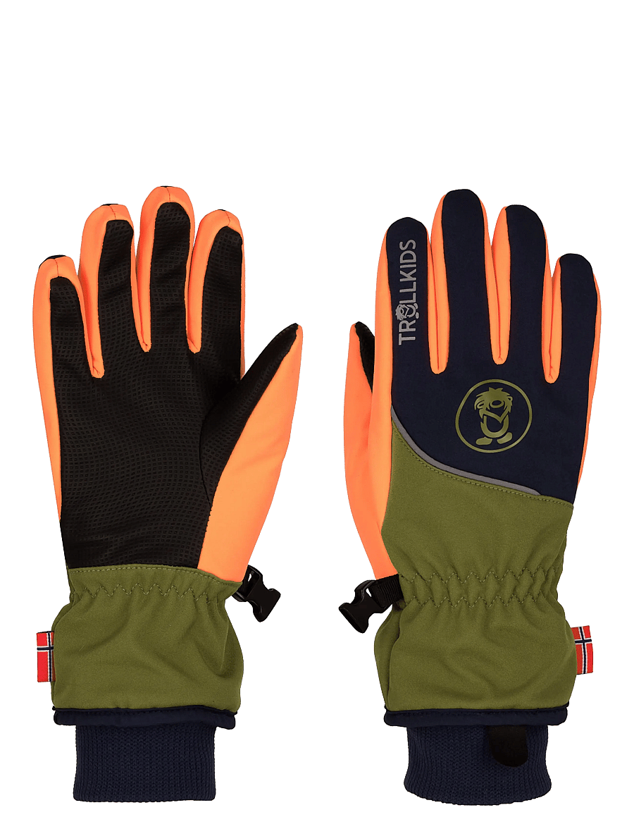 TrollKids - Kids Trolltunga Glove - spruce green/black/vivid orange - 0