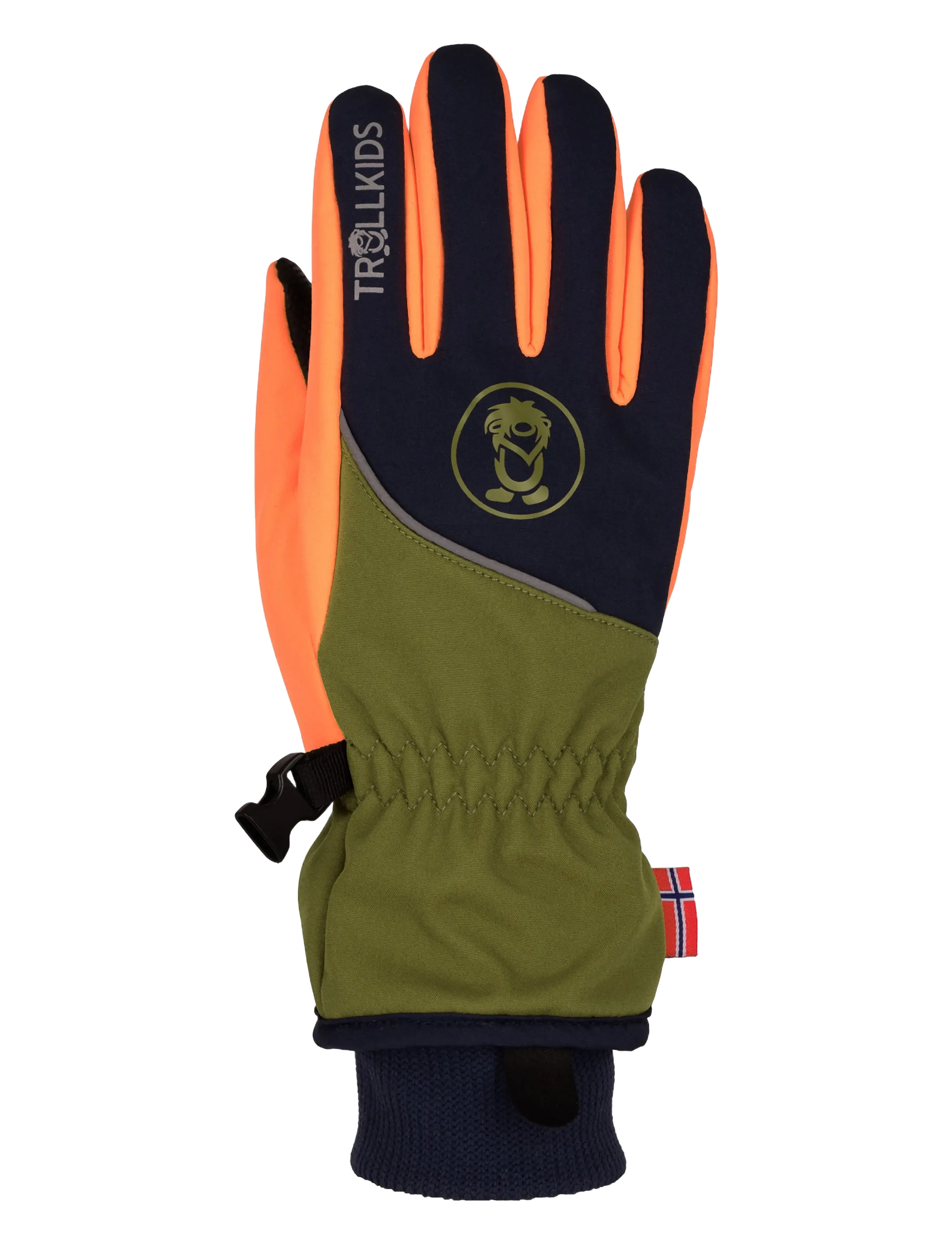 TrollKids - Kids Trolltunga Glove - spruce green/black/vivid orange - 1