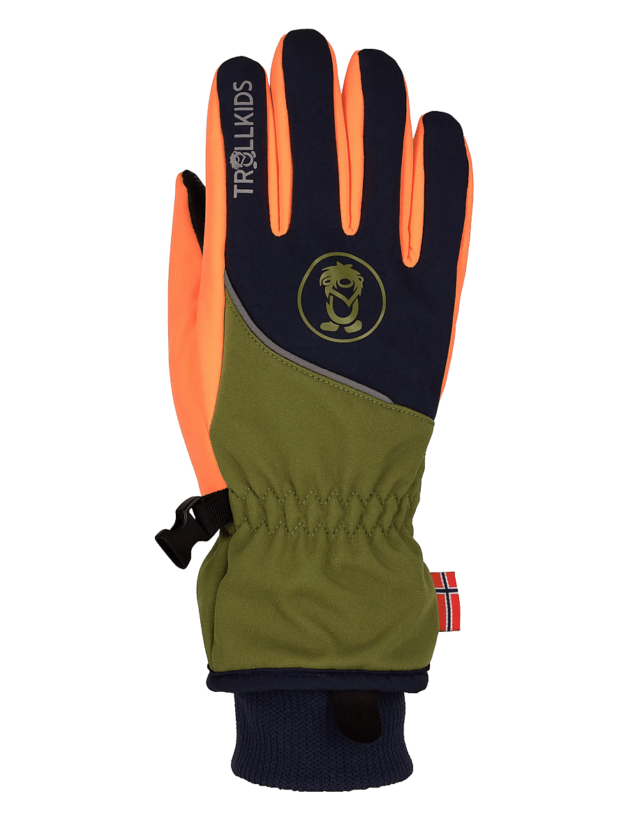 TrollKids - Kids Trolltunga Glove - spruce green/black/vivid orange - 1