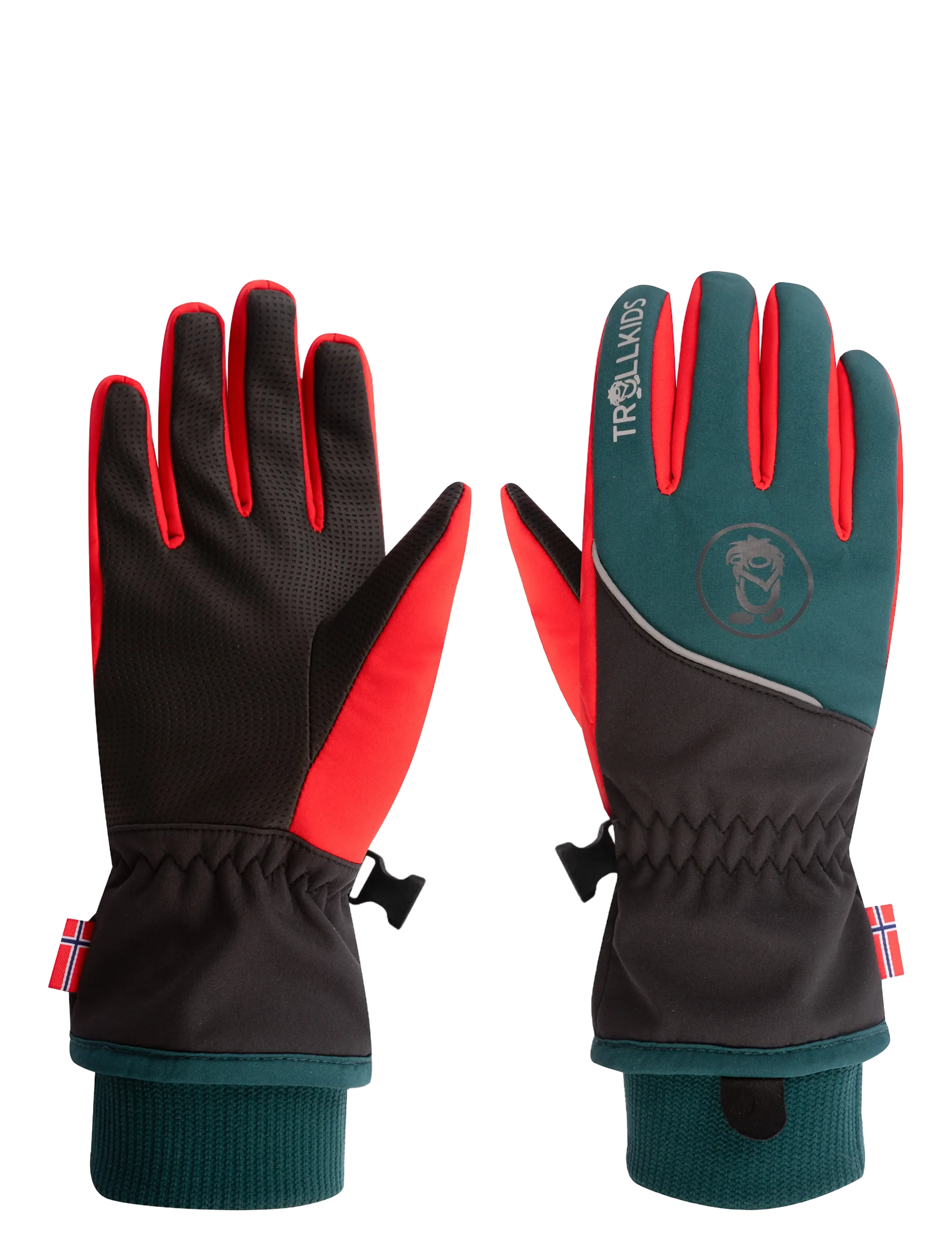 TrollKids Kids Trolltunga Glove - Troll Kids - CHILI RED/MIDNIGHT PETROL/BLACK / black