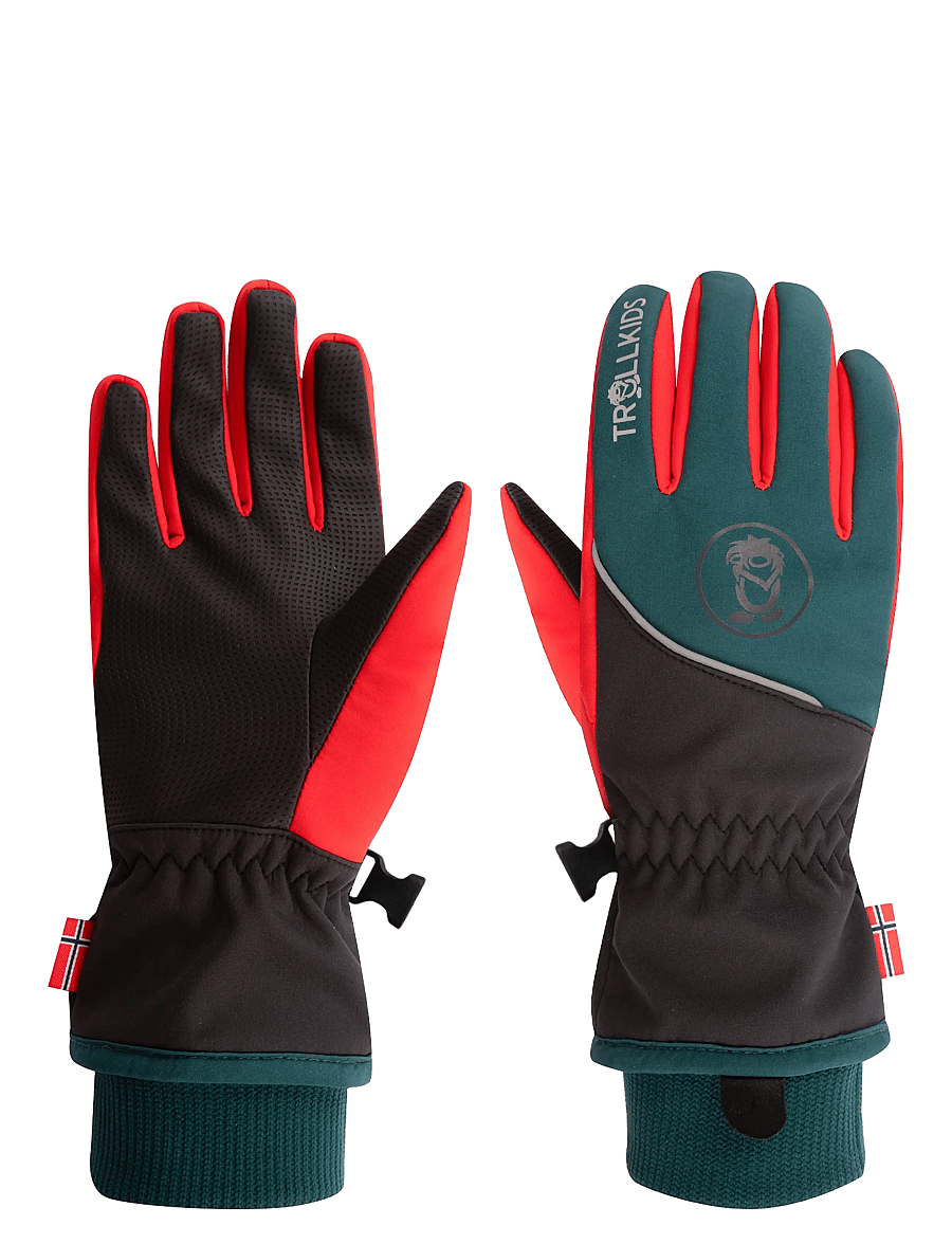 TrollKids - Kids Trolltunga Glove - chili red/midnight petrol/black - 0