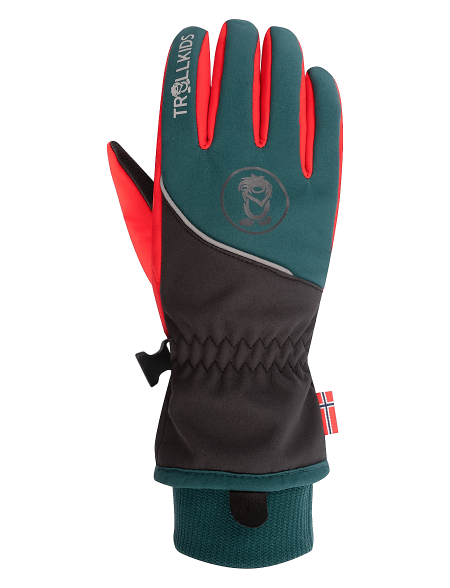 TrollKids - Kids Trolltunga Glove - chili red/midnight petrol/black - 1