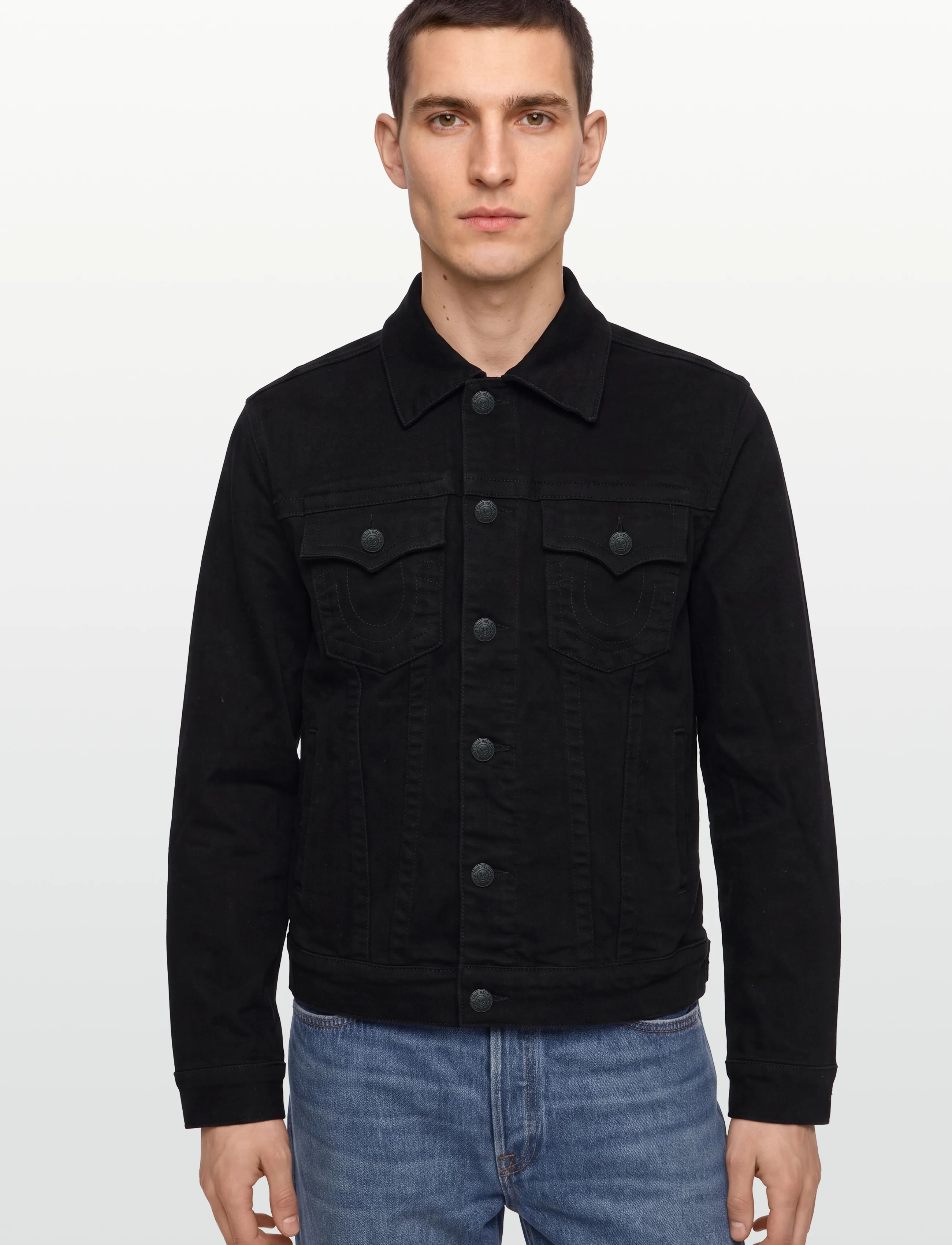 True Religion - TRUCKER JACKET SN - voodrita teksatagid - body rinse black - 3