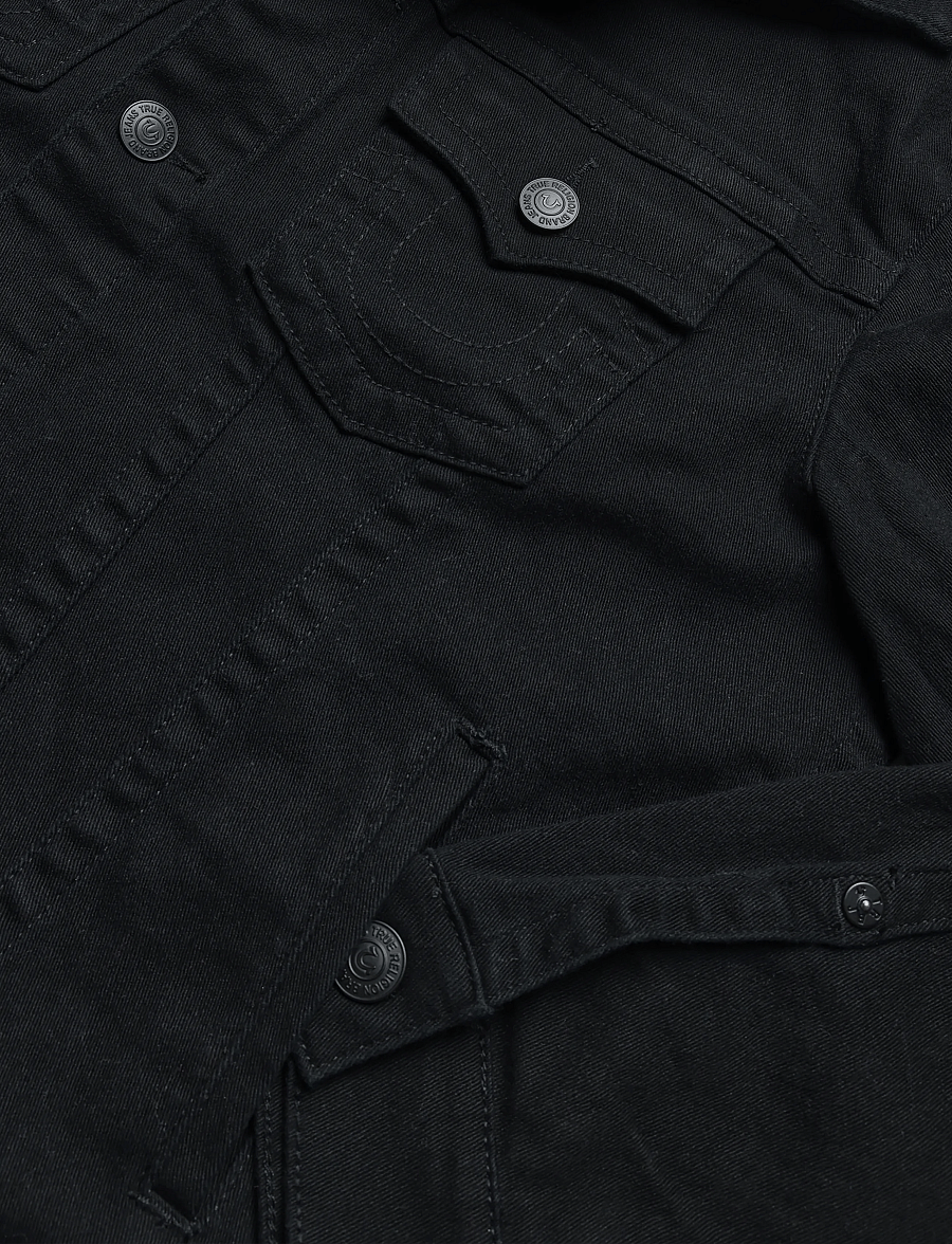 True Religion - TRUCKER JACKET SN - ungefütterte denimjacken - body rinse black - 3