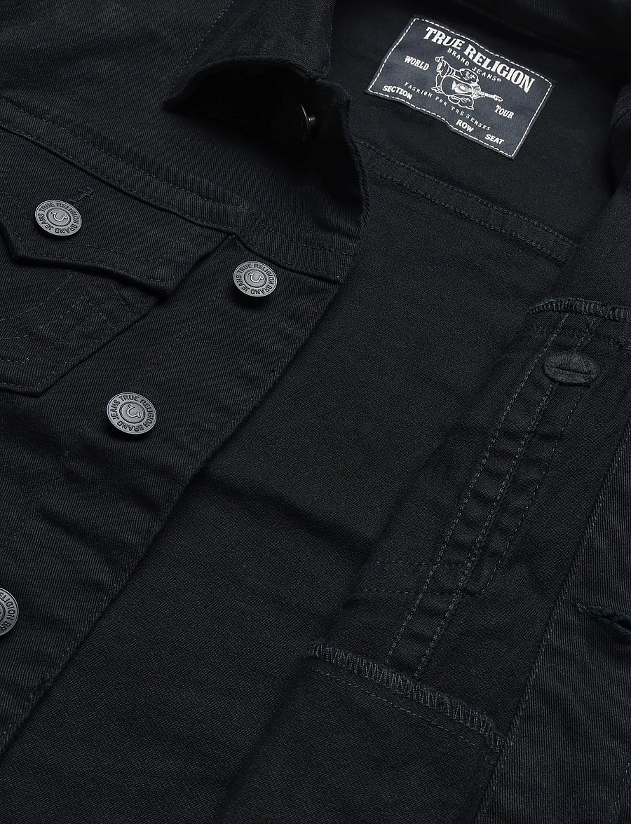 True Religion - TRUCKER JACKET SN - ungefütterte denimjacken - body rinse black - 4