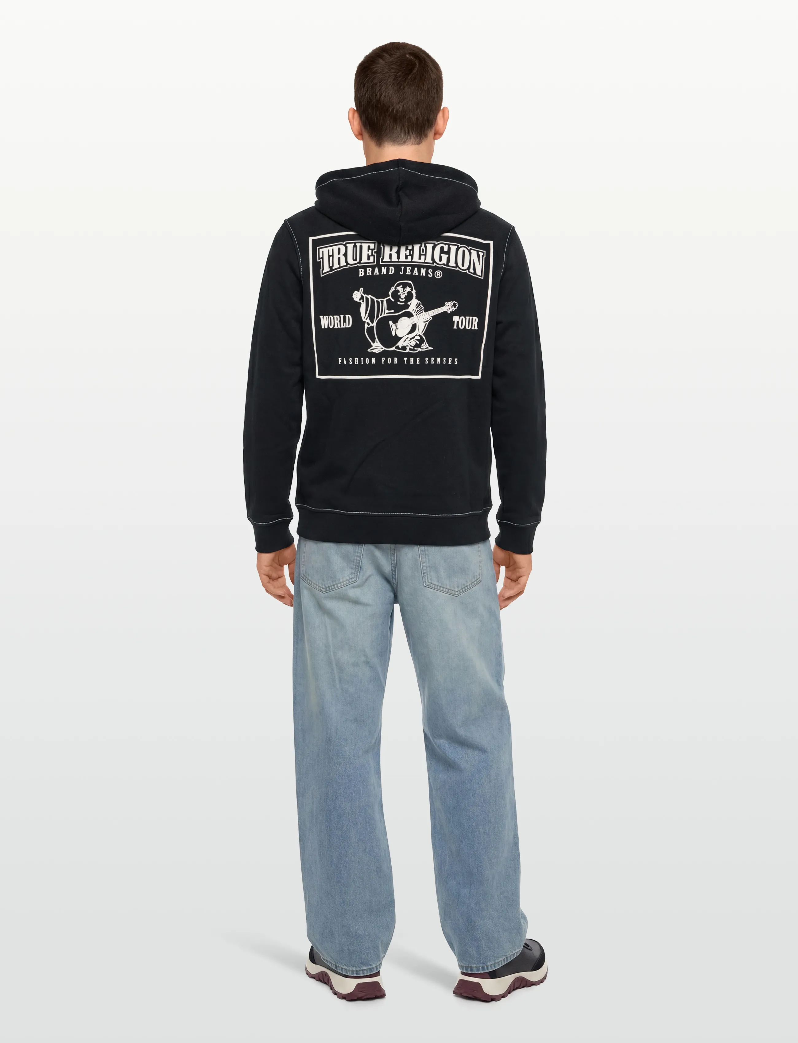 True Religion - BIG T ZIP UP HOODIE - kapuzenpullover - black - 4