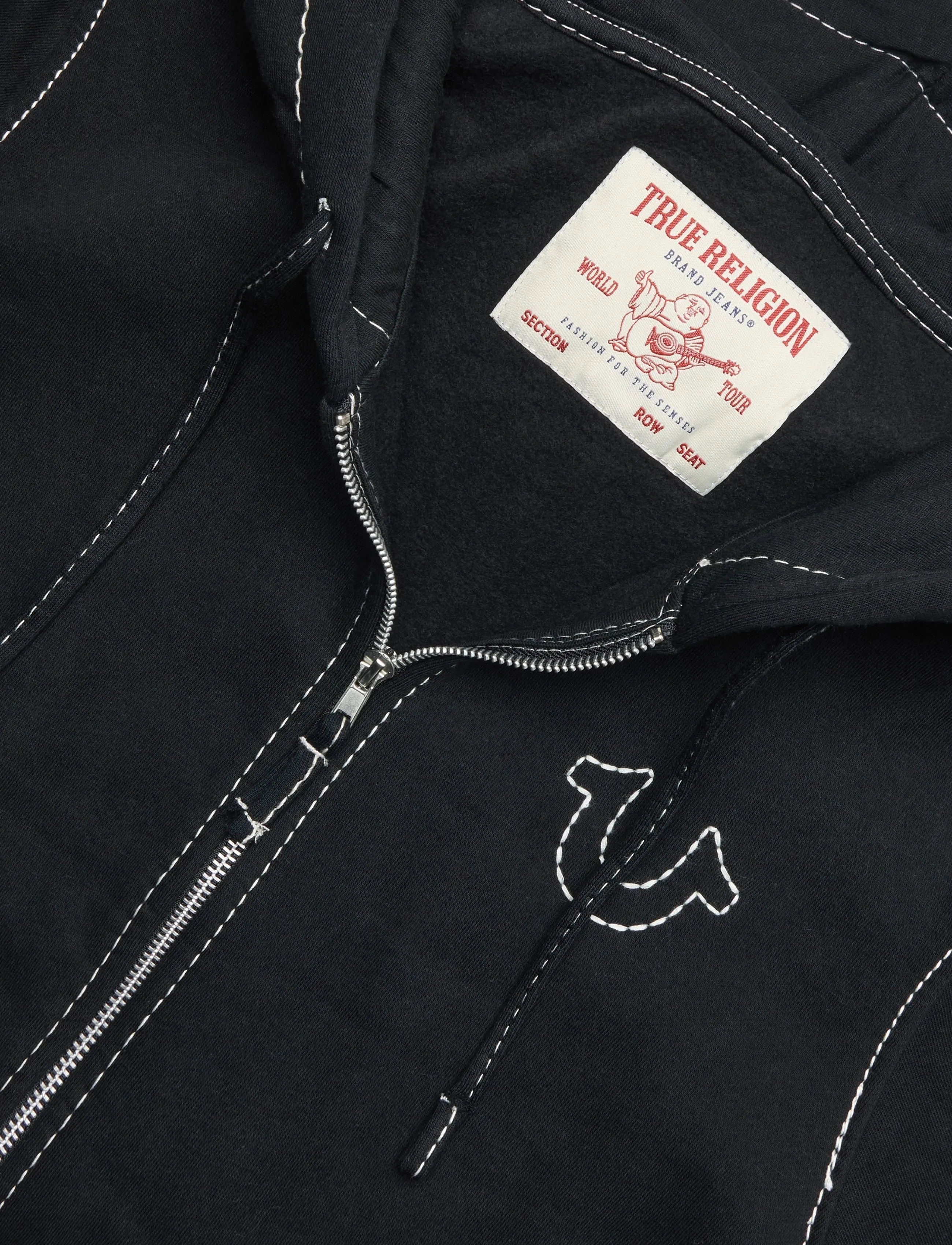 True Religion - BIG T ZIP UP HOODIE - black - 2