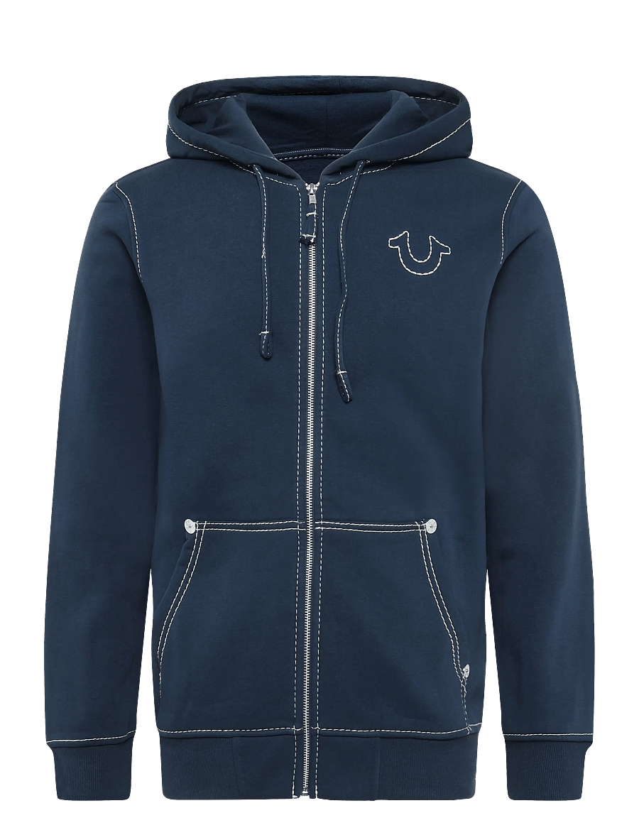True Religion - BIG T ZIP UP HOODIE - kapuutsiga dressipluusid - dress blue - 0