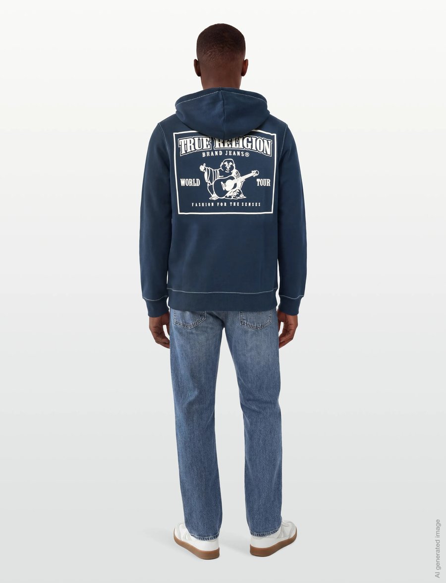 True Religion - BIG T ZIP UP HOODIE - hættetrøjer - dress blue - 3