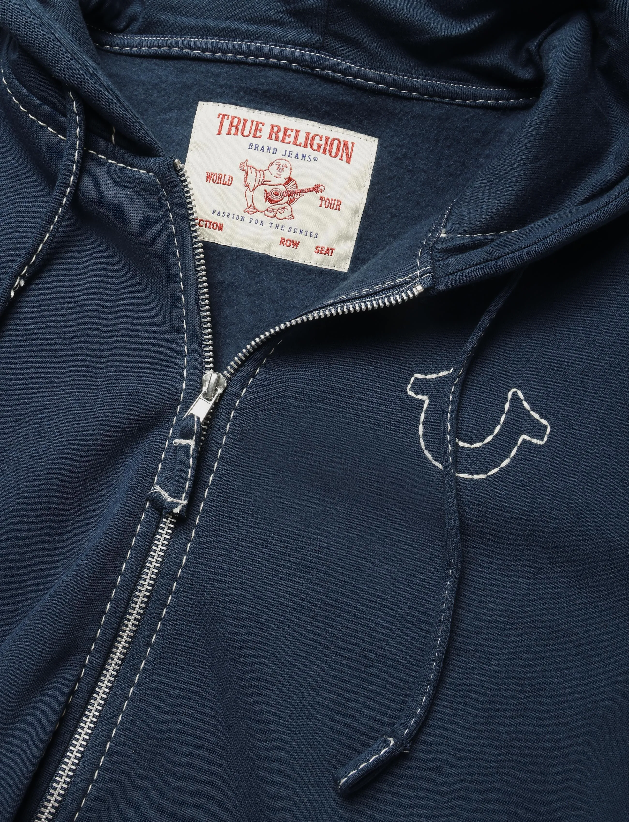 True Religion - BIG T ZIP UP HOODIE - kapuutsiga dressipluusid - dress blue - 1