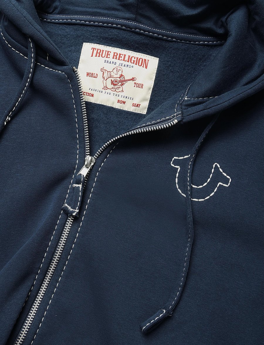 True Religion - BIG T ZIP UP HOODIE - kapuutsiga dressipluusid - dress blue - 1
