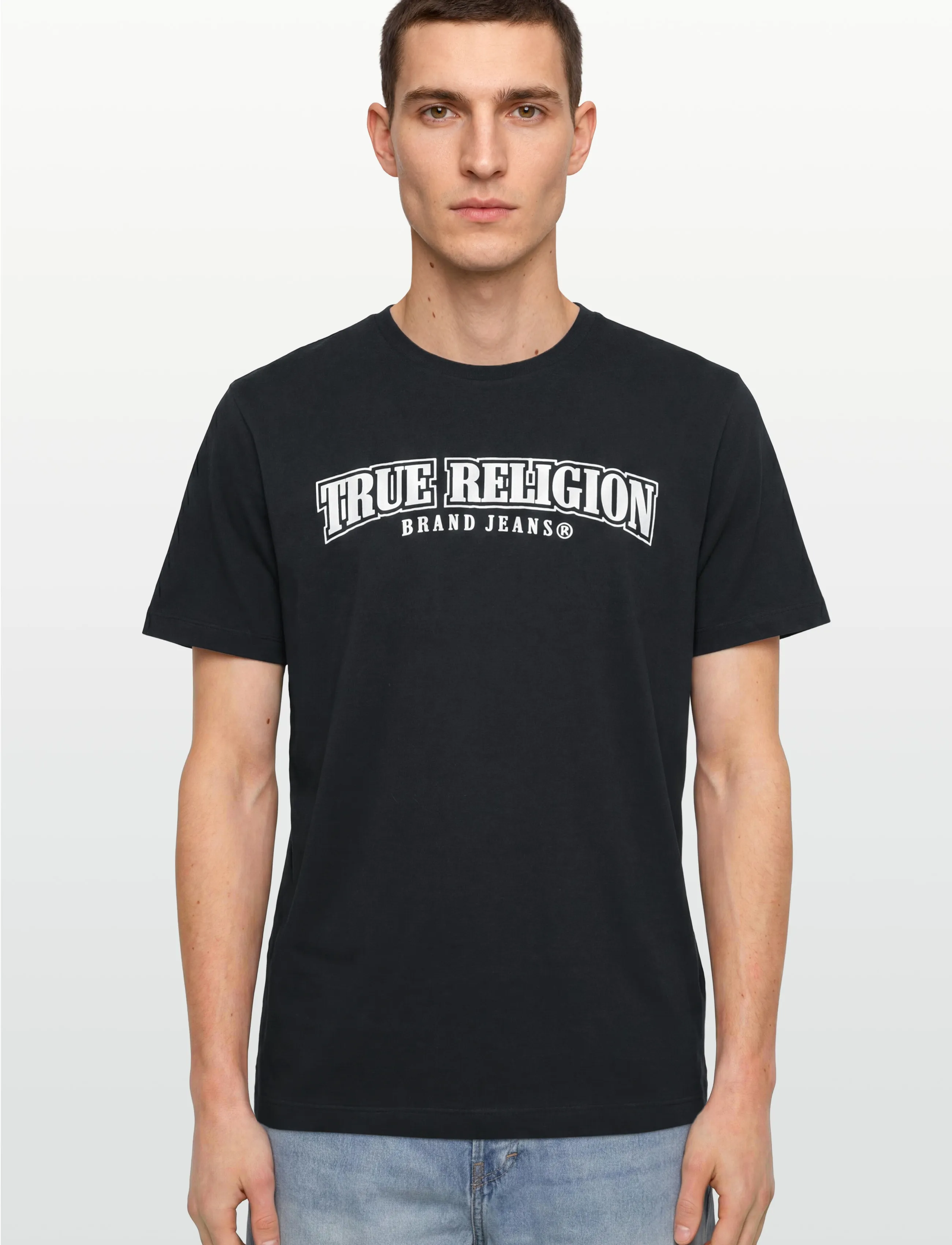 True Religion - RELAXED PAINTED HS TEE - short-sleeved t-shirts - black/white - 3