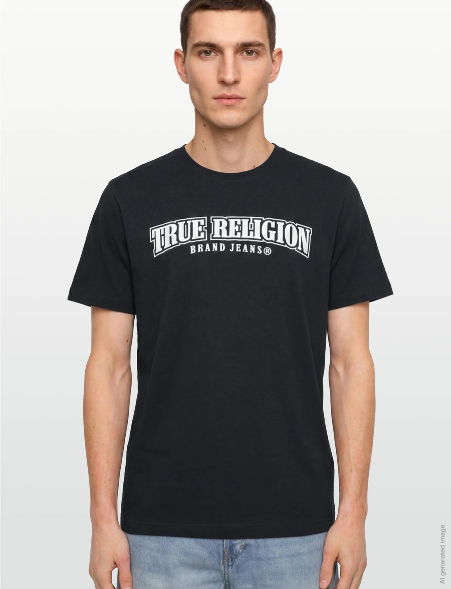 True Religion - RELAXED PAINTED HS TEE - kurzärmelige t-shirts - black/white - 3