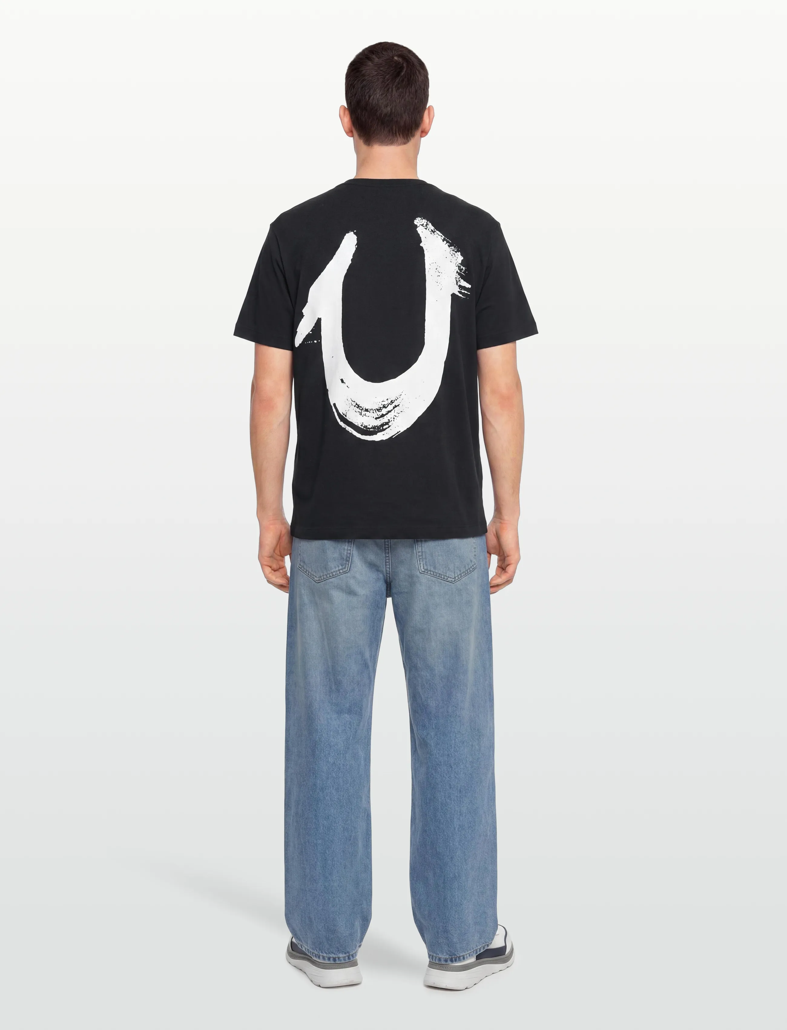 True Religion - RELAXED PAINTED HS TEE - short-sleeved t-shirts - black/white - 4