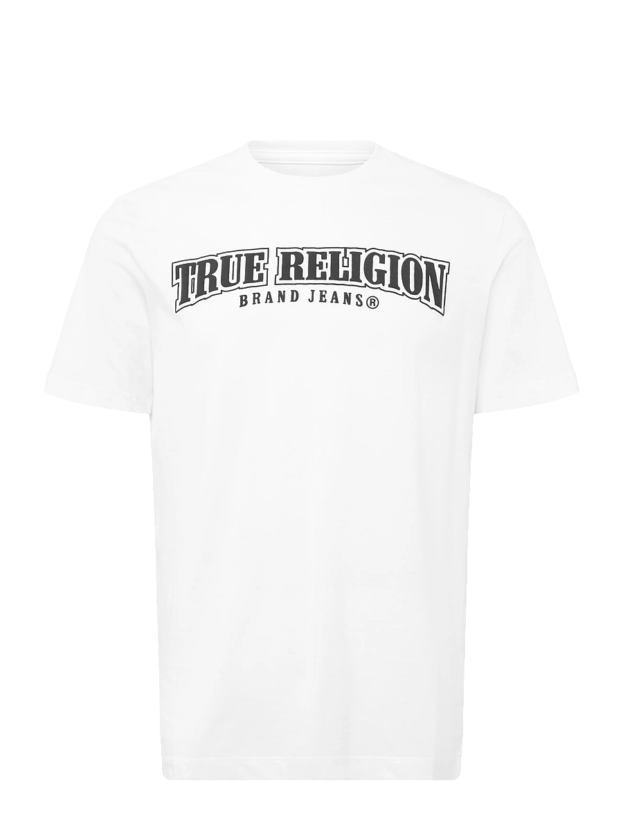 True Religion - RELAXED PAINTED HS TEE - kortärmade t-shirts - optic white w/ black - 0
