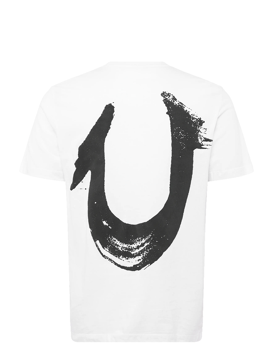 True Religion - RELAXED PAINTED HS TEE - kortärmade t-shirts - optic white w/ black - 1