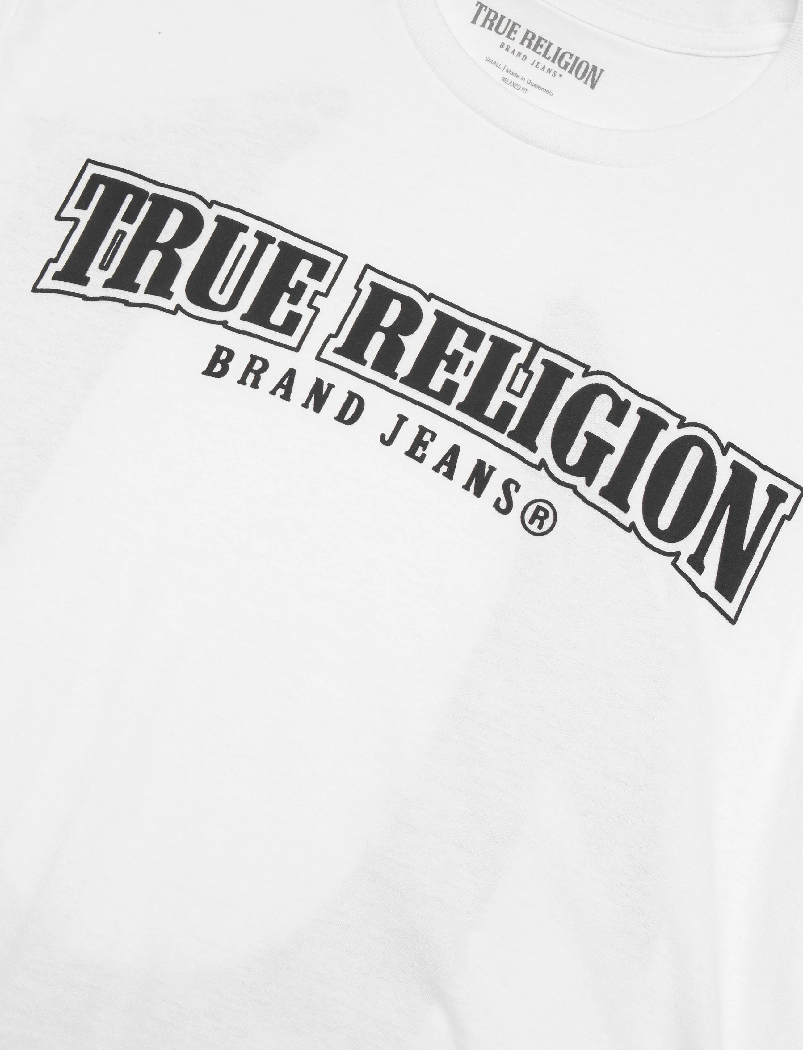 True Religion - RELAXED PAINTED HS TEE - kortärmade t-shirts - optic white w/ black - 2